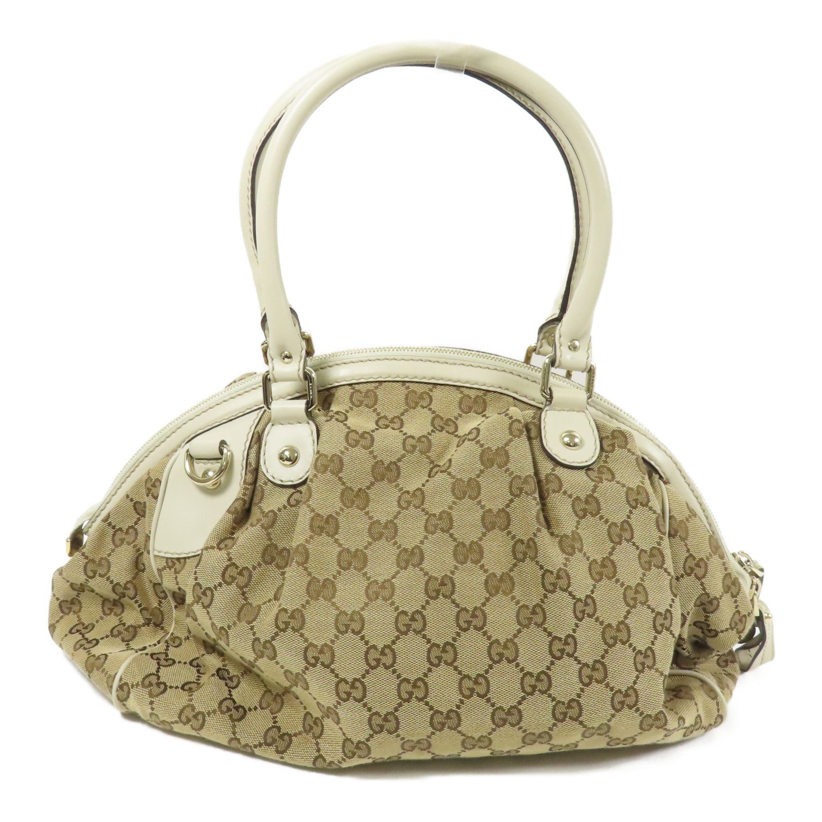 GUCCI 帆布2 Way Shoulder銀扣手挽肩背兩用袋