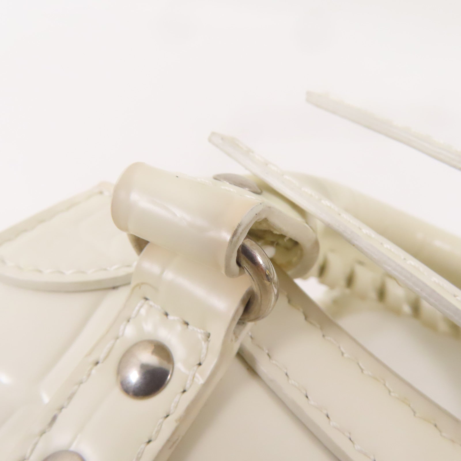 BALENCIAGA 牛皮皮革銀扣手挽肩背兩用袋白色