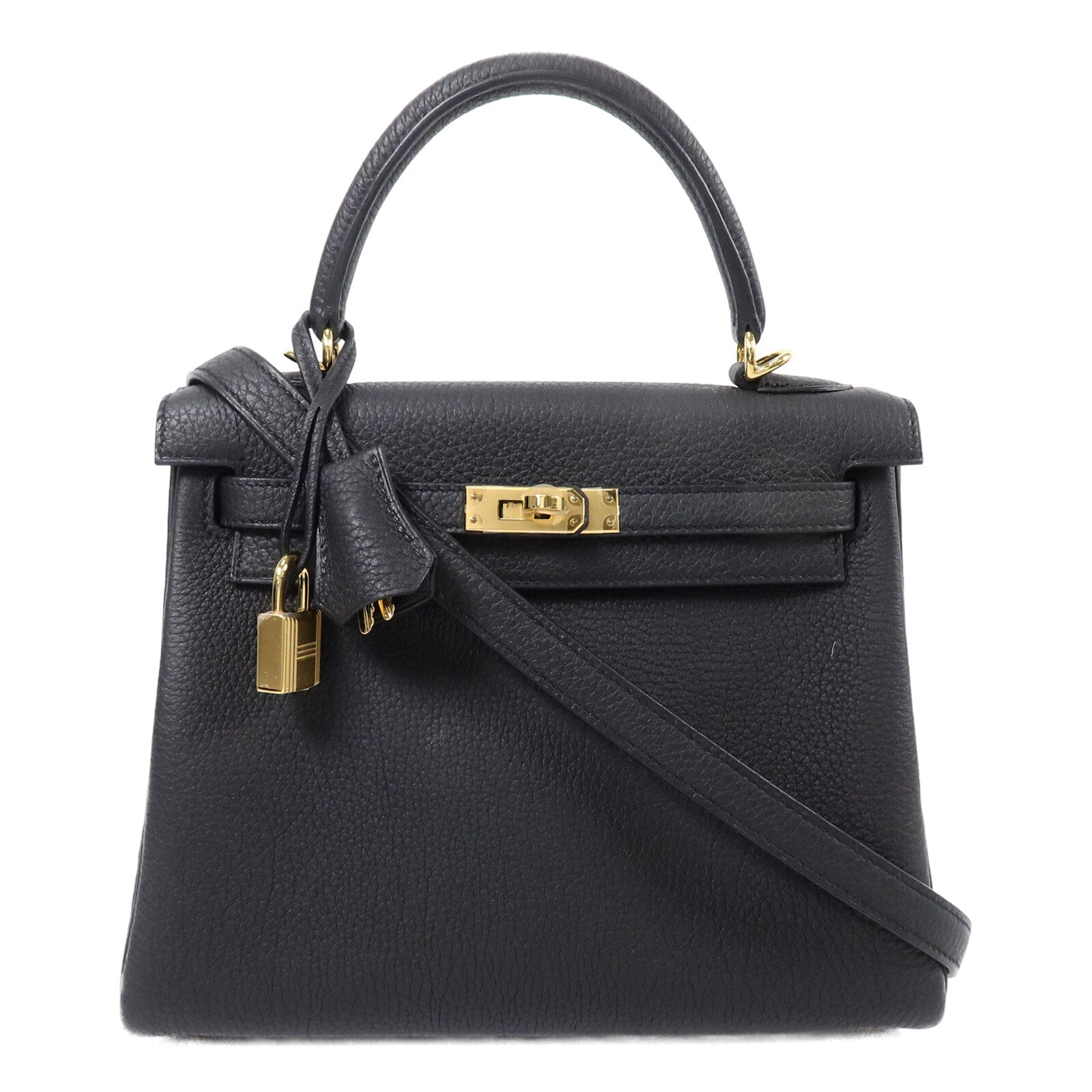 HERMES 【激減優惠】Togo皮革Kelly 25手挽肩背兩用袋Noir