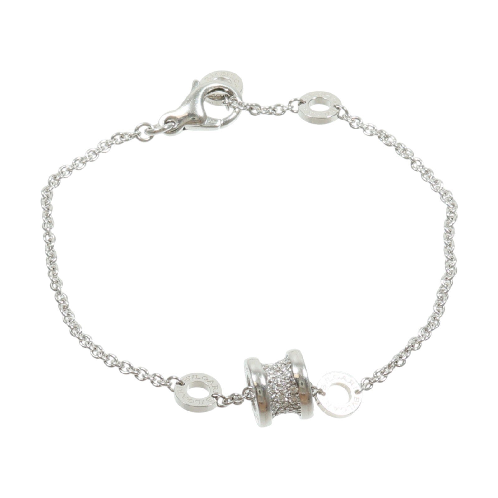 BVLGARI 18K白金B-zero1 Paved Bracelet鑽石手鏈