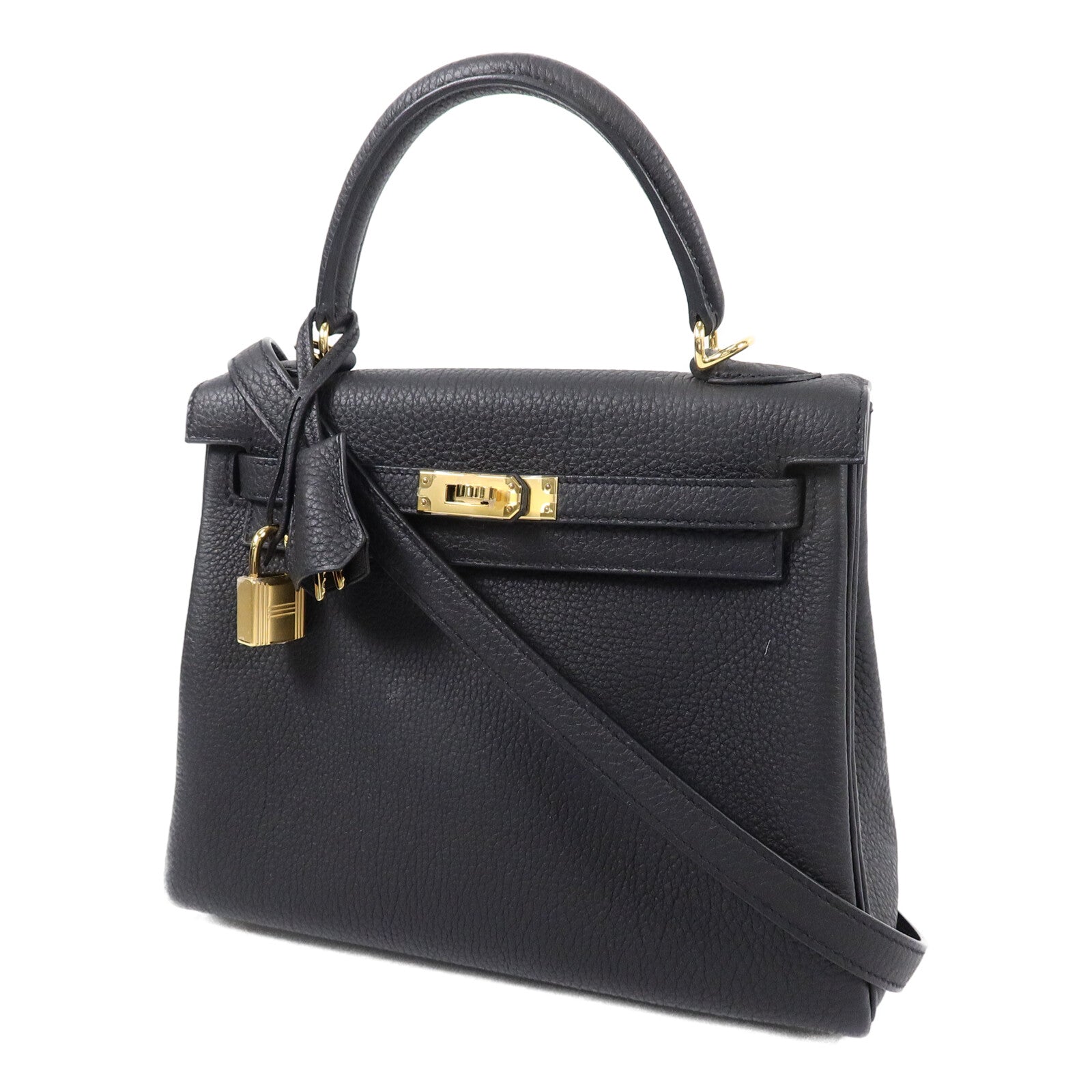 HERMES 【激減優惠】Togo皮革Kelly 25手挽肩背兩用袋Noir
