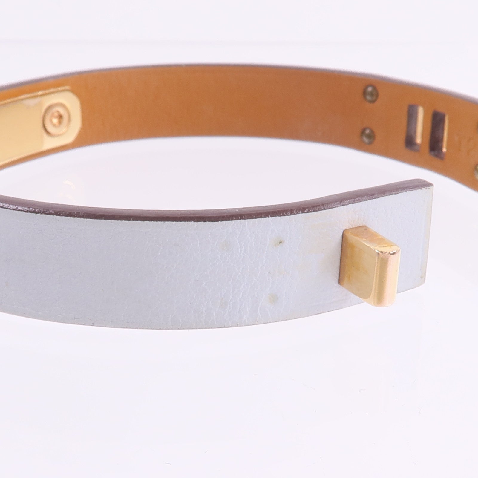 HERMES Swift皮革As De Coeur Bracelet手帶Bleu Brume