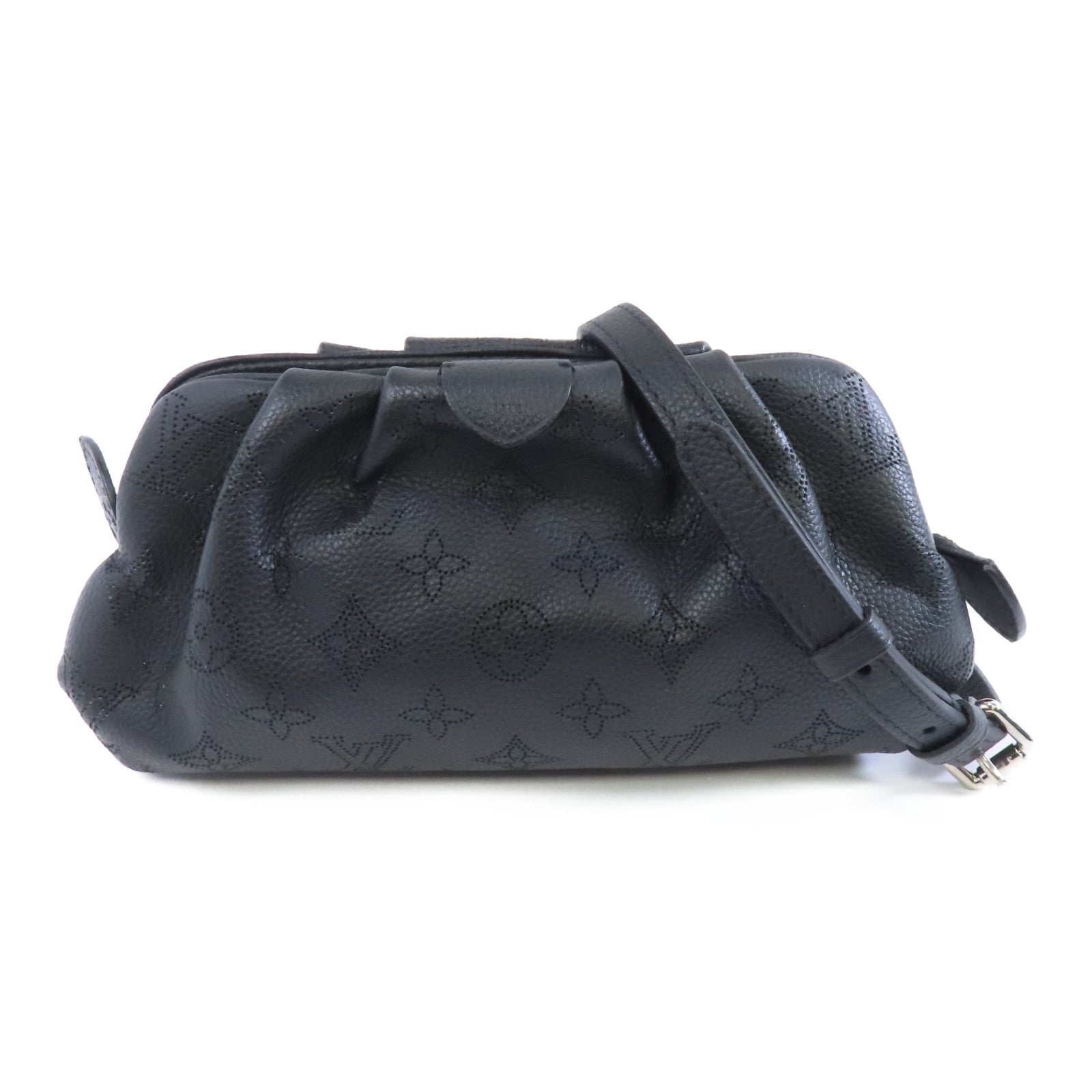 LOUIS VUITTON Mahina Mini Scara銀扣肩背袋黑色