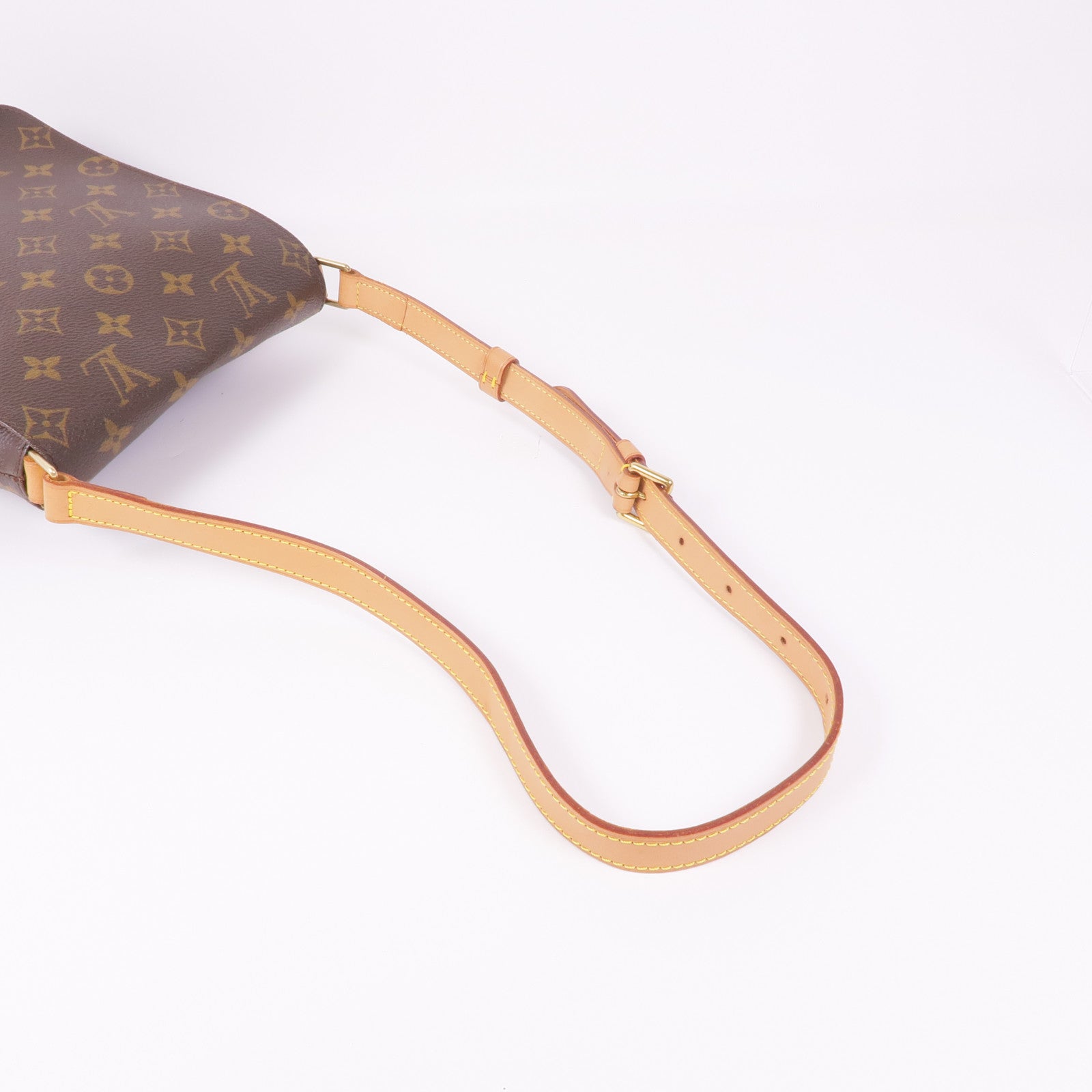 LOUIS VUITTON Monogram Musette Salsa金扣肩背袋棕色