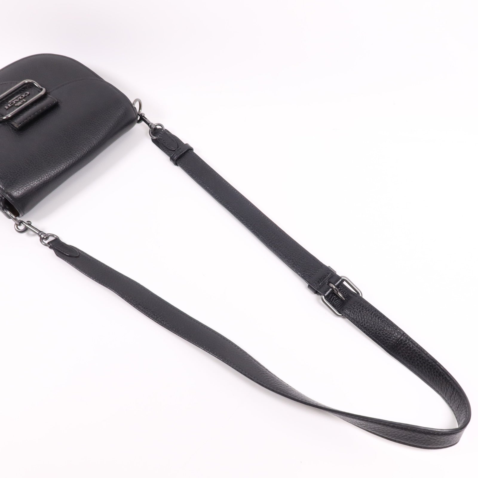 COACH 牛皮皮革Shoulder Bag銀扣肩背袋