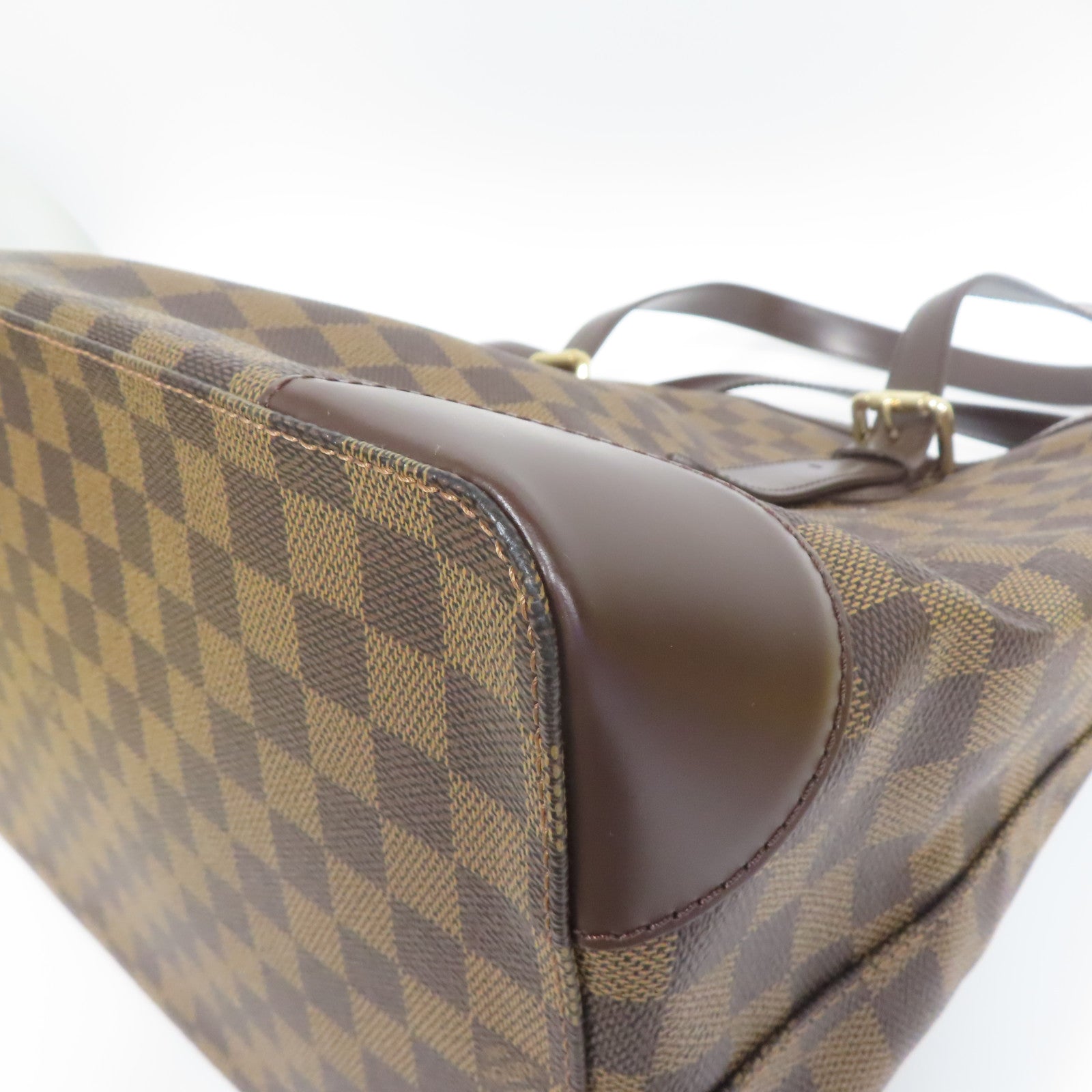 LOUIS VUITTON Damier Hampstead MM金扣手挽袋啡色
