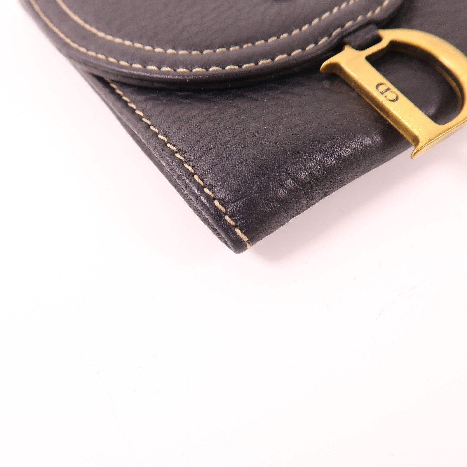 Dior 牛皮皮革Saddle Wallet金扣長錢包