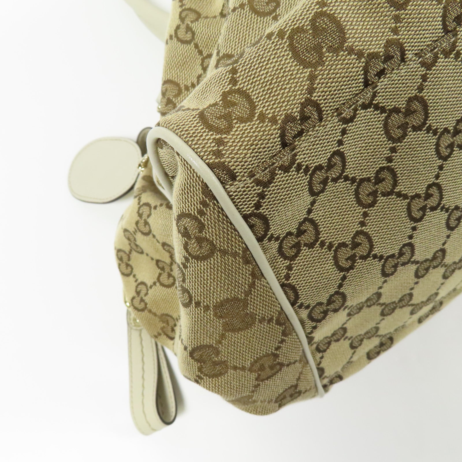 GUCCI 帆布2 Way Shoulder銀扣手挽肩背兩用袋