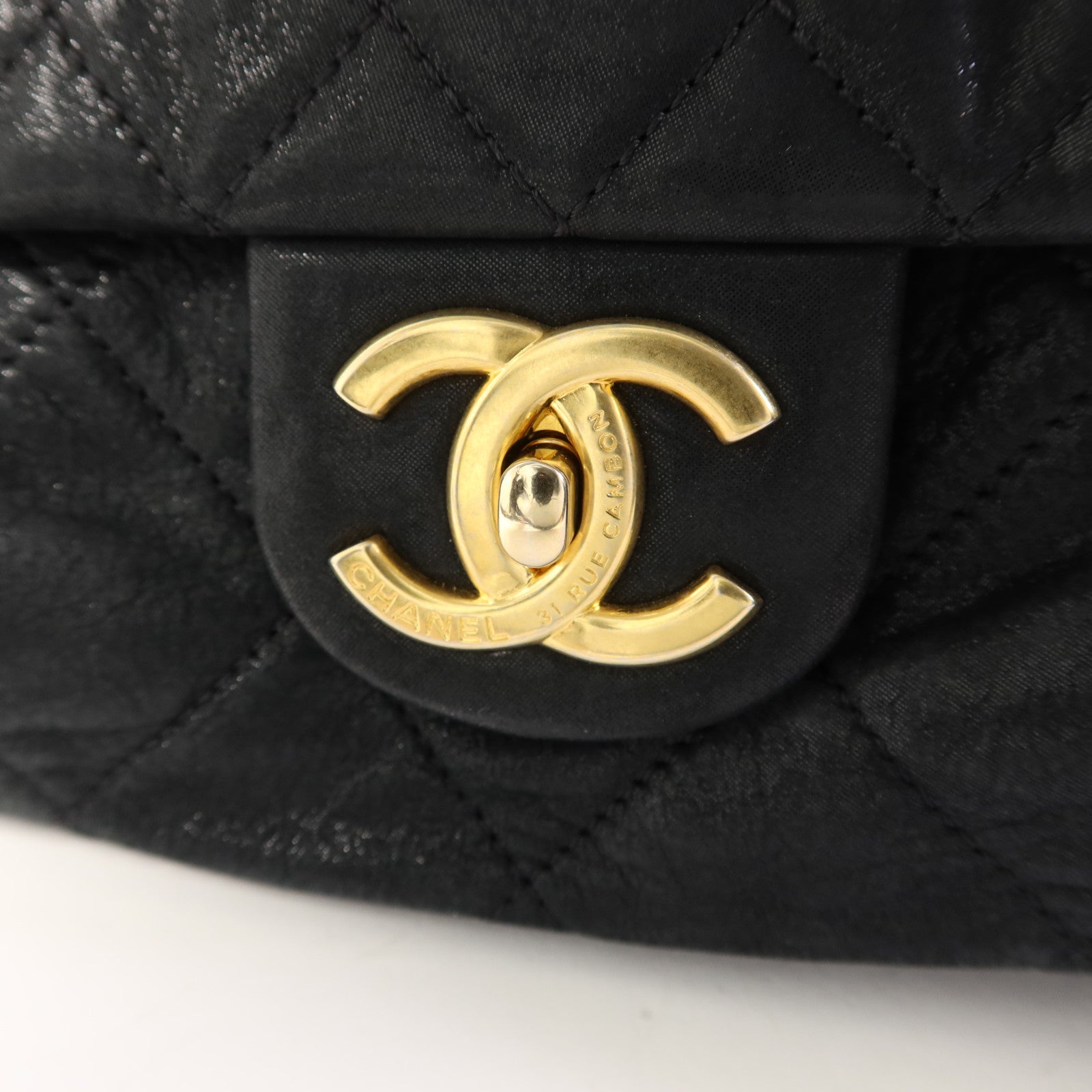 CHANEL 牛皮皮革Chain Shoulder Bag金扣鏈帶肩背袋