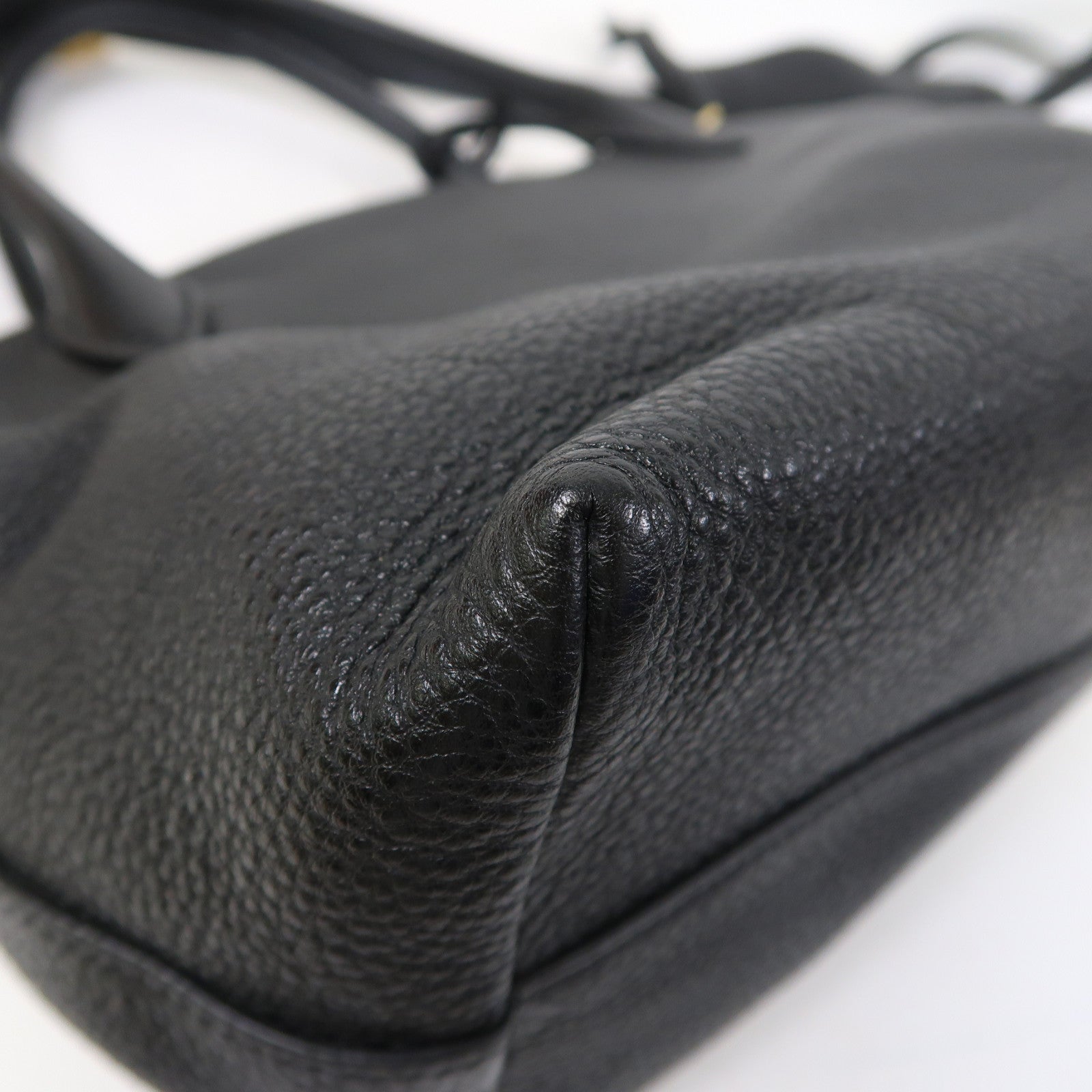 PRADA 皮革2 Way Shoulder金扣手挽肩背兩用袋黑色