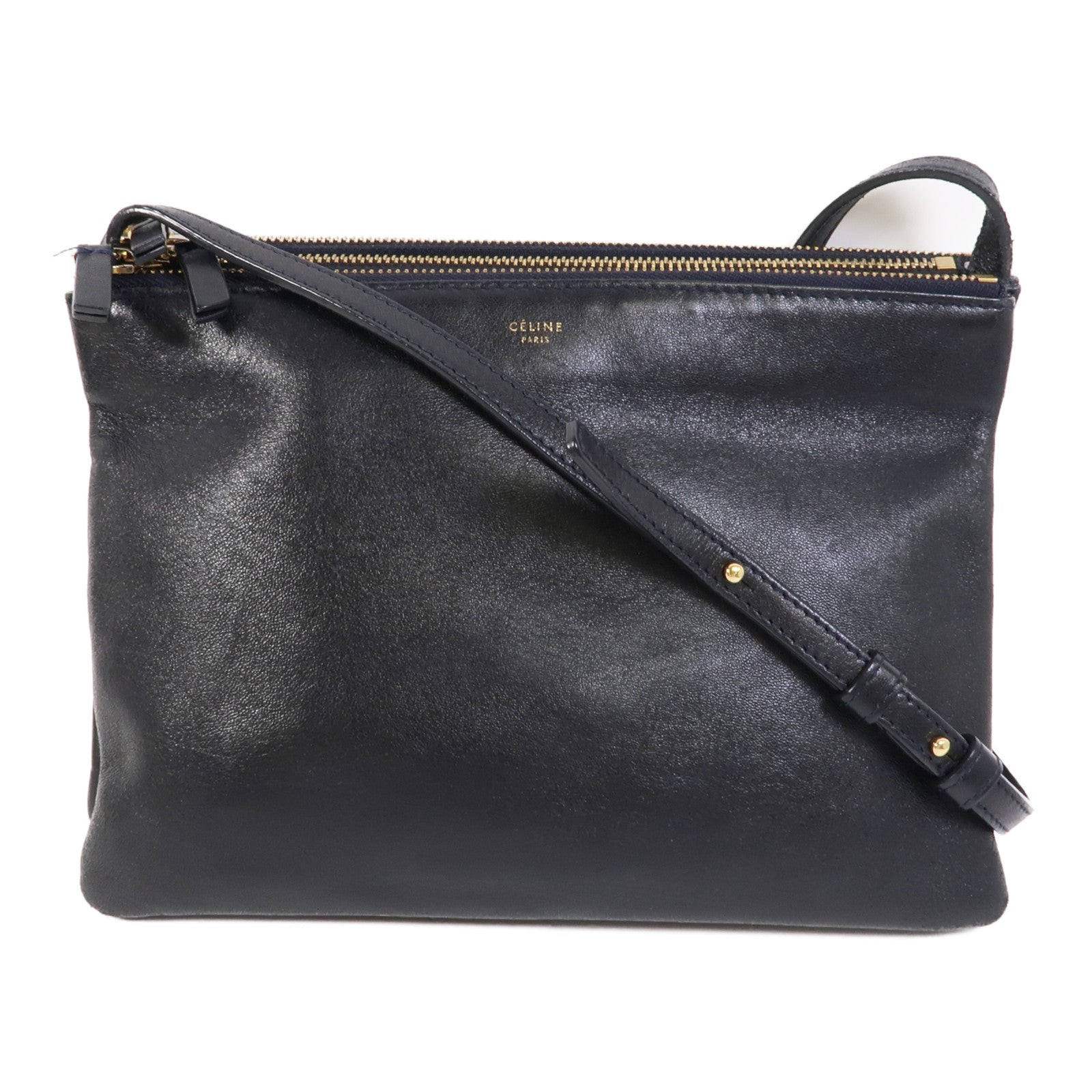 CELINE 牛皮皮革Trio肩背袋