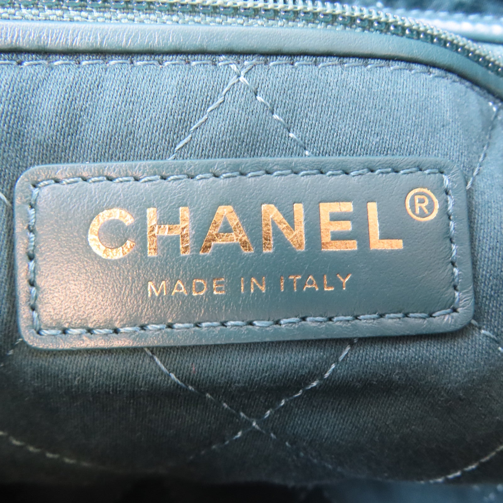 CHANEL 菱格牛皮皮革Chanel 22金扣鏈帶背包綠色
