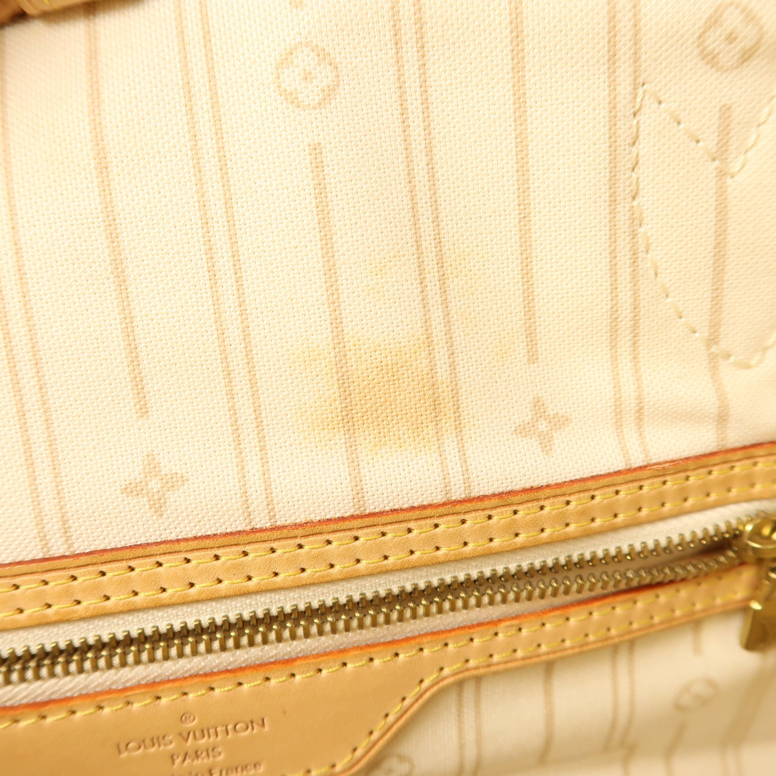 LOUIS VUITTON Damier Neverfull MM金扣手挽袋