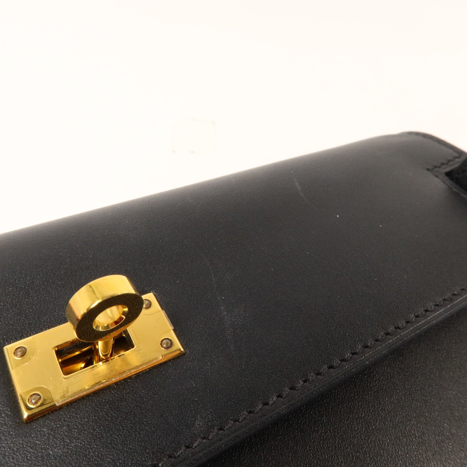 HERMES Box Calf皮革Kelly To Go肩背袋Noir