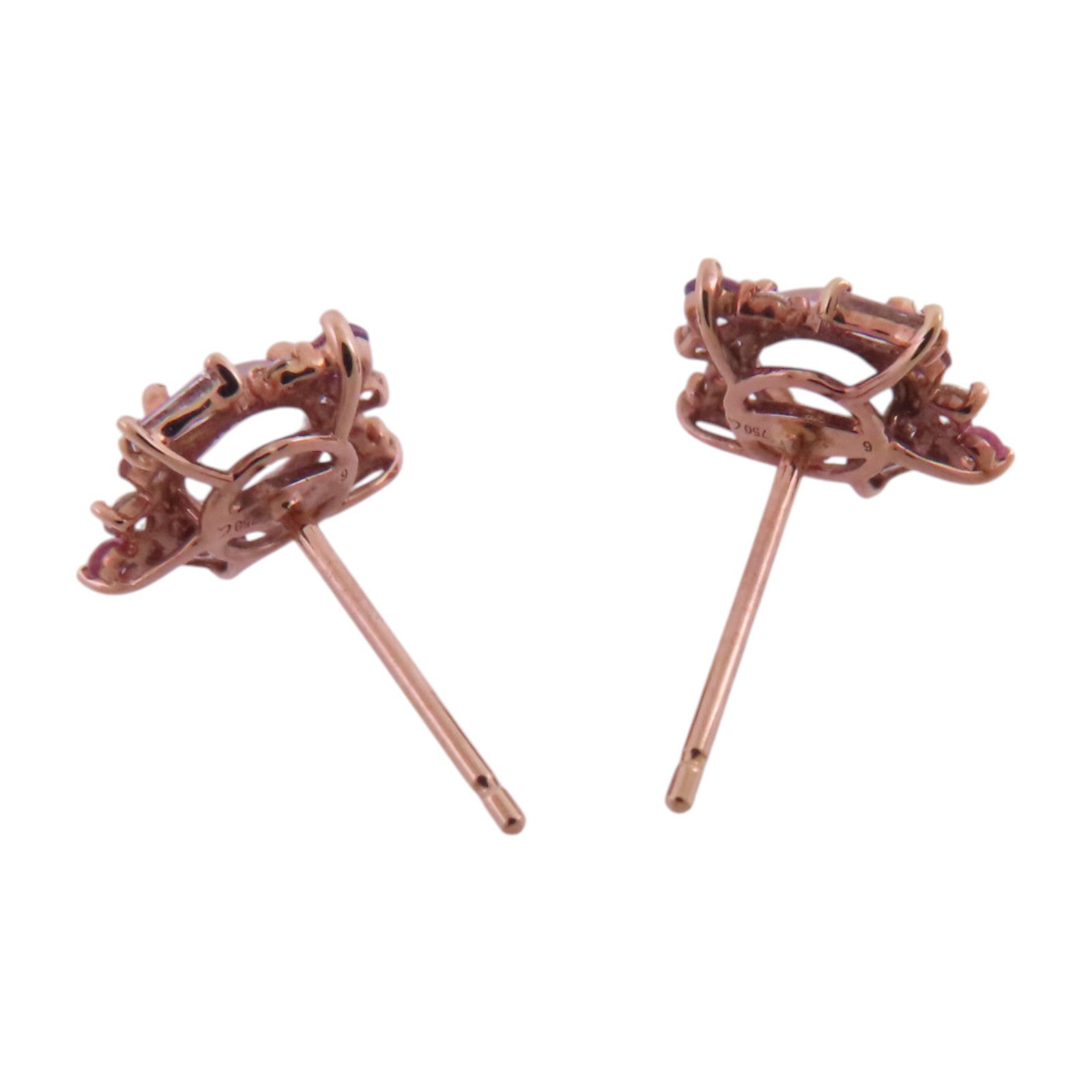 JEWELRY 18K玫瑰金/粉紅藍寶石/鑽石Pink Sapphire Diamond Earrings耳環