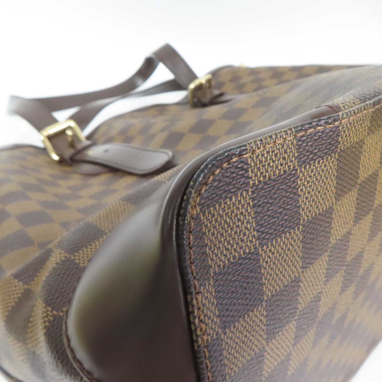 LOUIS VUITTON Damier Hampstead MM金扣手挽袋啡色