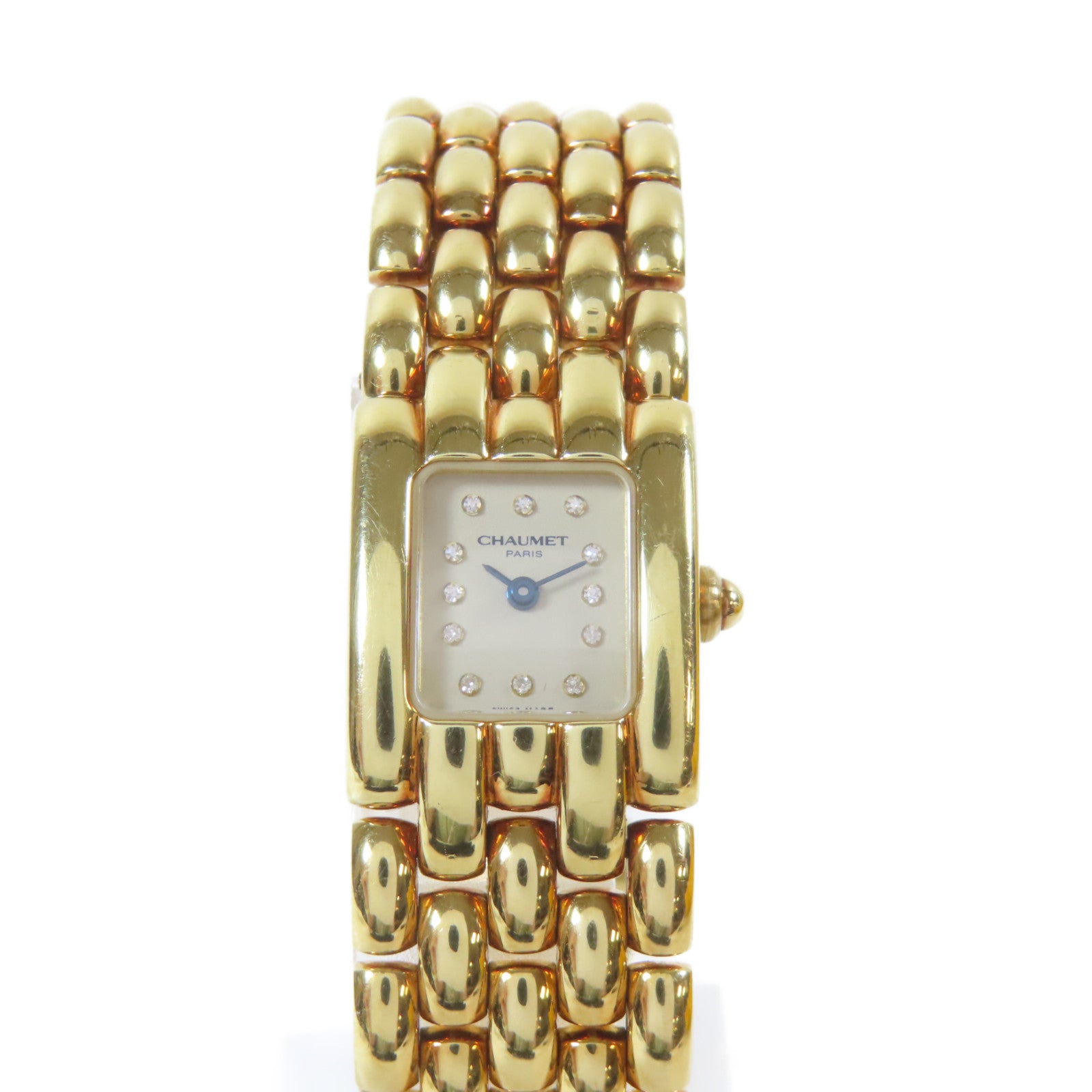 Chaumet Classic Gold Tone PS 18K黃金手錶石英機芯米色