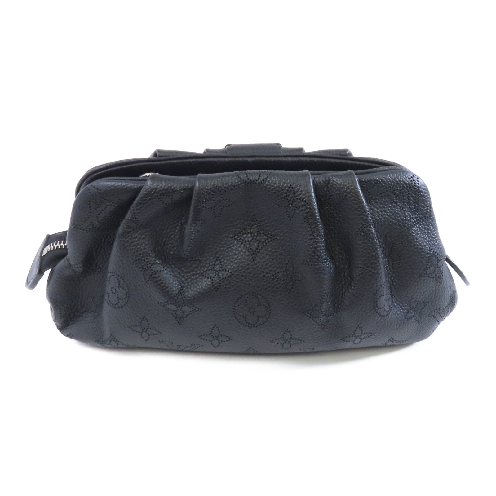 LOUIS VUITTON Mahina Mini Scara銀扣肩背袋黑色