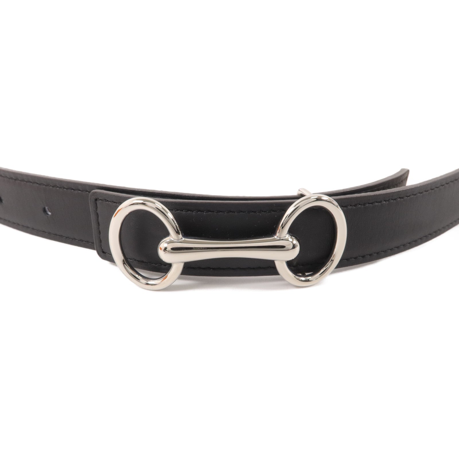 HERMES Epsom皮革/Swift皮革Horsebit Reversible Belt皮帶Noir/Etoupe