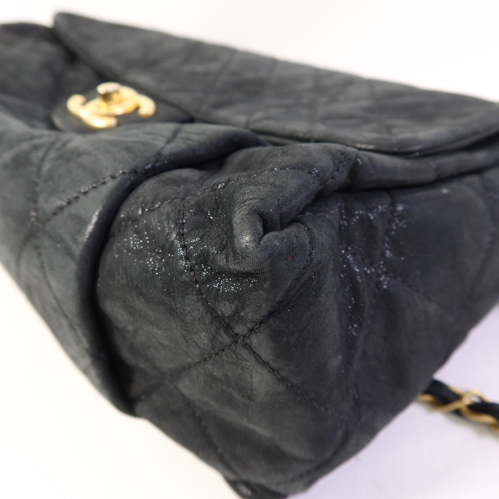 CHANEL 牛皮皮革Chain Shoulder Bag金扣鏈帶肩背袋