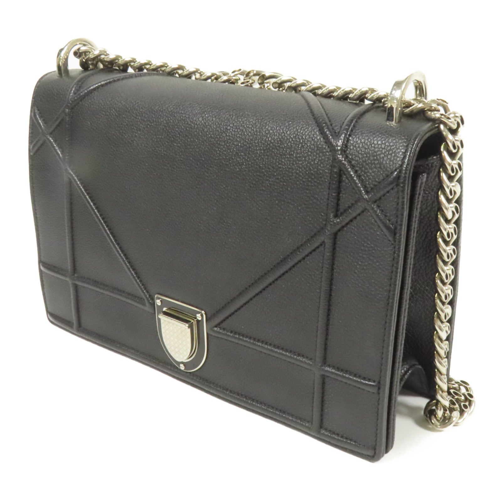 Dior 牛皮皮革Diorama銀扣鏈帶肩背袋