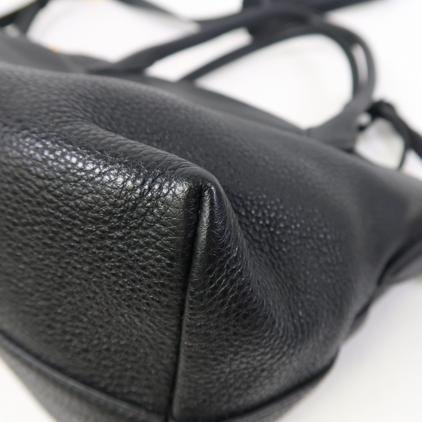 PRADA 皮革2 Way Shoulder金扣手挽肩背兩用袋黑色