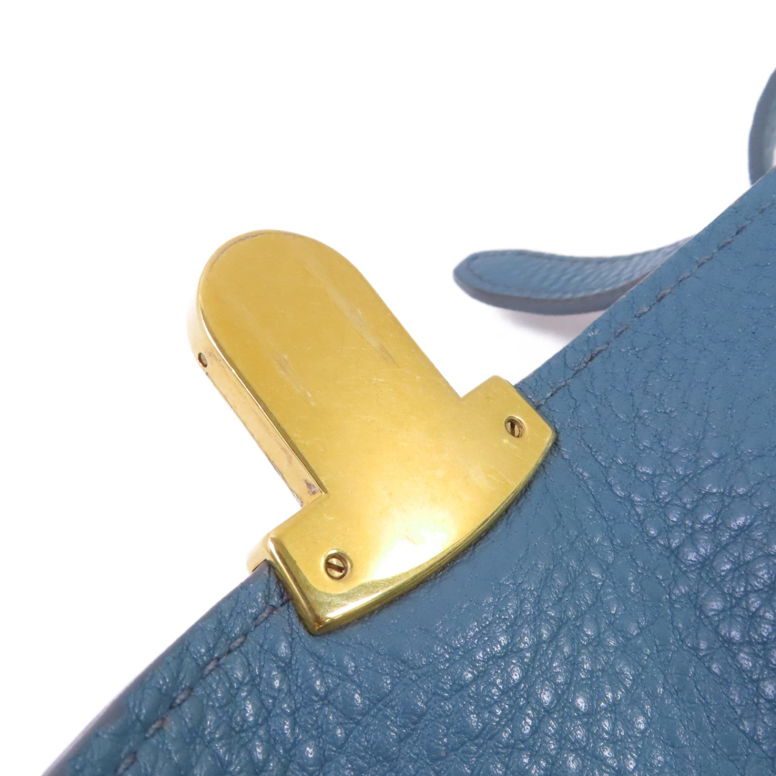 PRADA 牛皮皮革2Way Shoulder Bag金扣手挽肩背兩用袋藍色