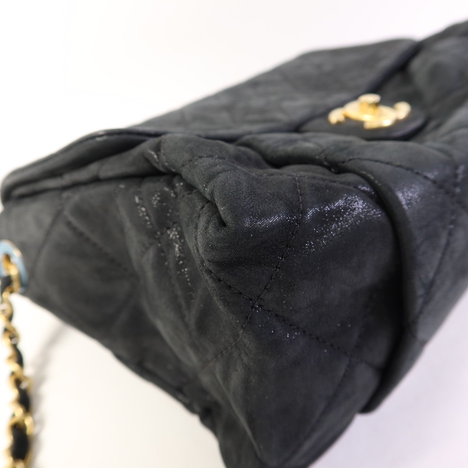 CHANEL 牛皮皮革Chain Shoulder Bag金扣鏈帶肩背袋