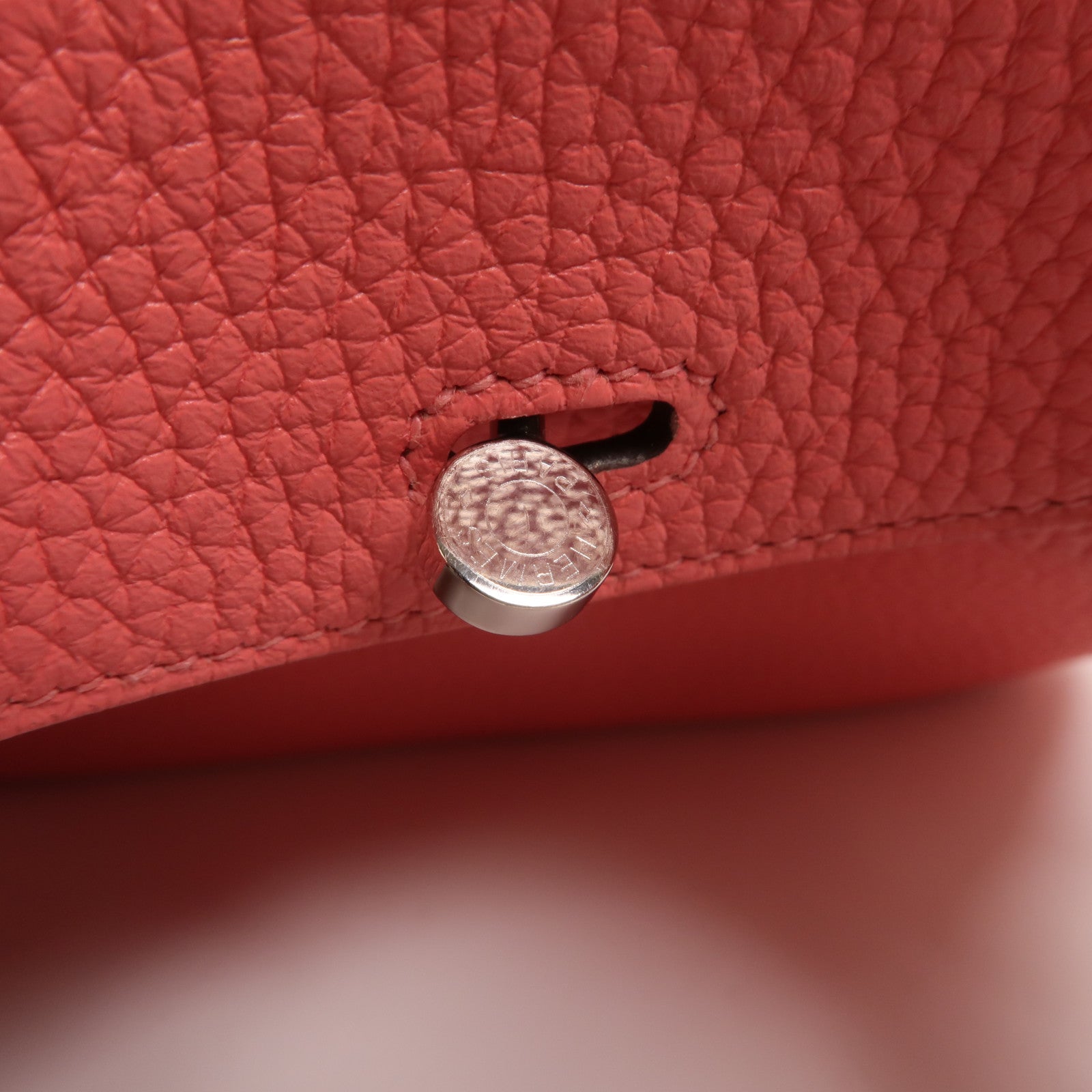 HERMES Clemence皮革Mini Lindy手挽肩背兩用袋Rose Azalee