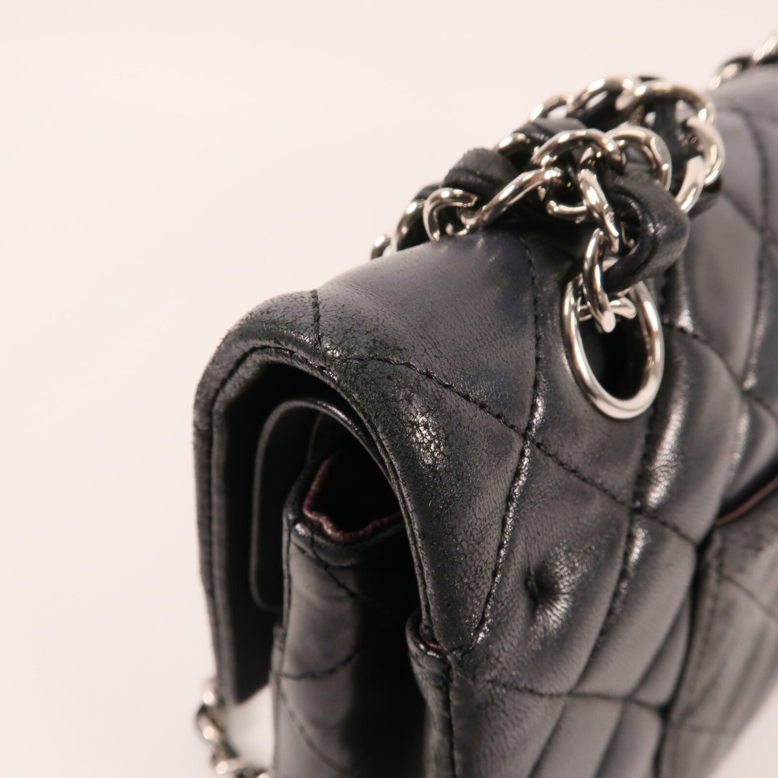 CHANEL 羊皮皮革Classic 25銀扣鏈帶肩背袋