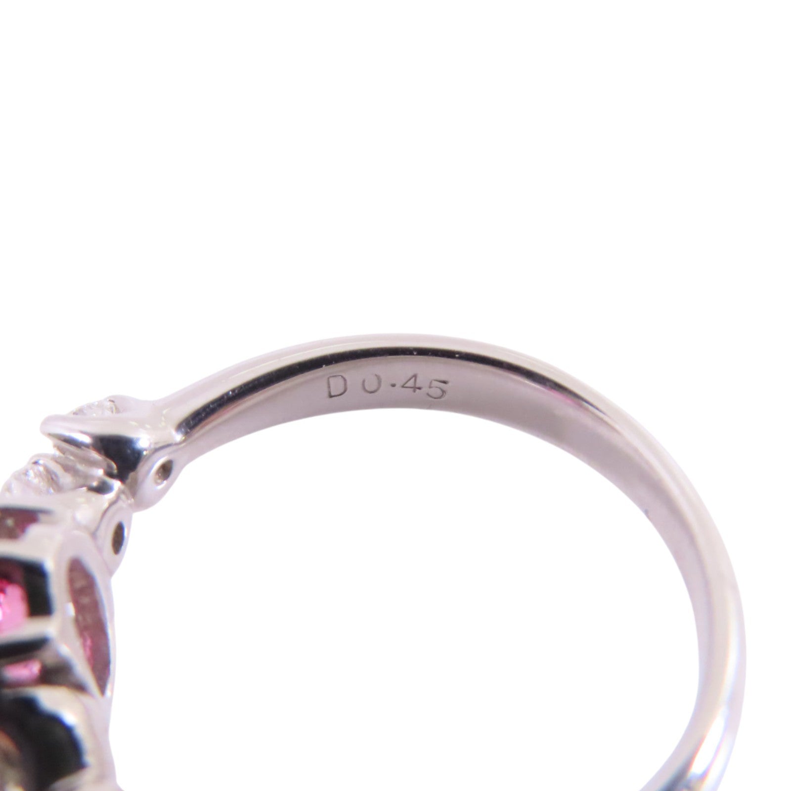 JEWELRY 【激減優惠】PT900鉑金/粉紅藍寶石/鑽石Pink Sapphire Diamond Ring戒指US#5.5