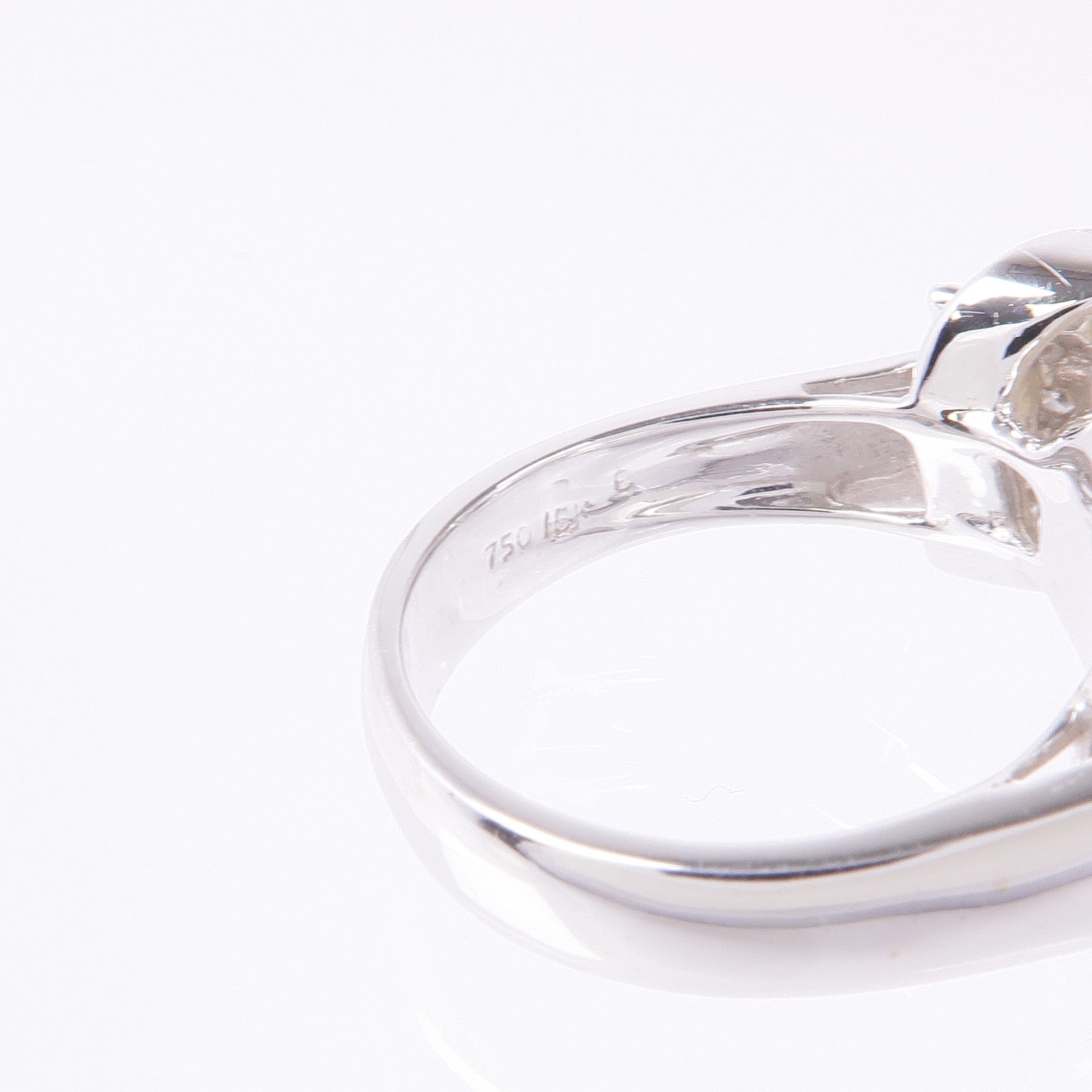 JEWELRY 18K白金Pearl Ring珍珠/鑽石戒指US#5