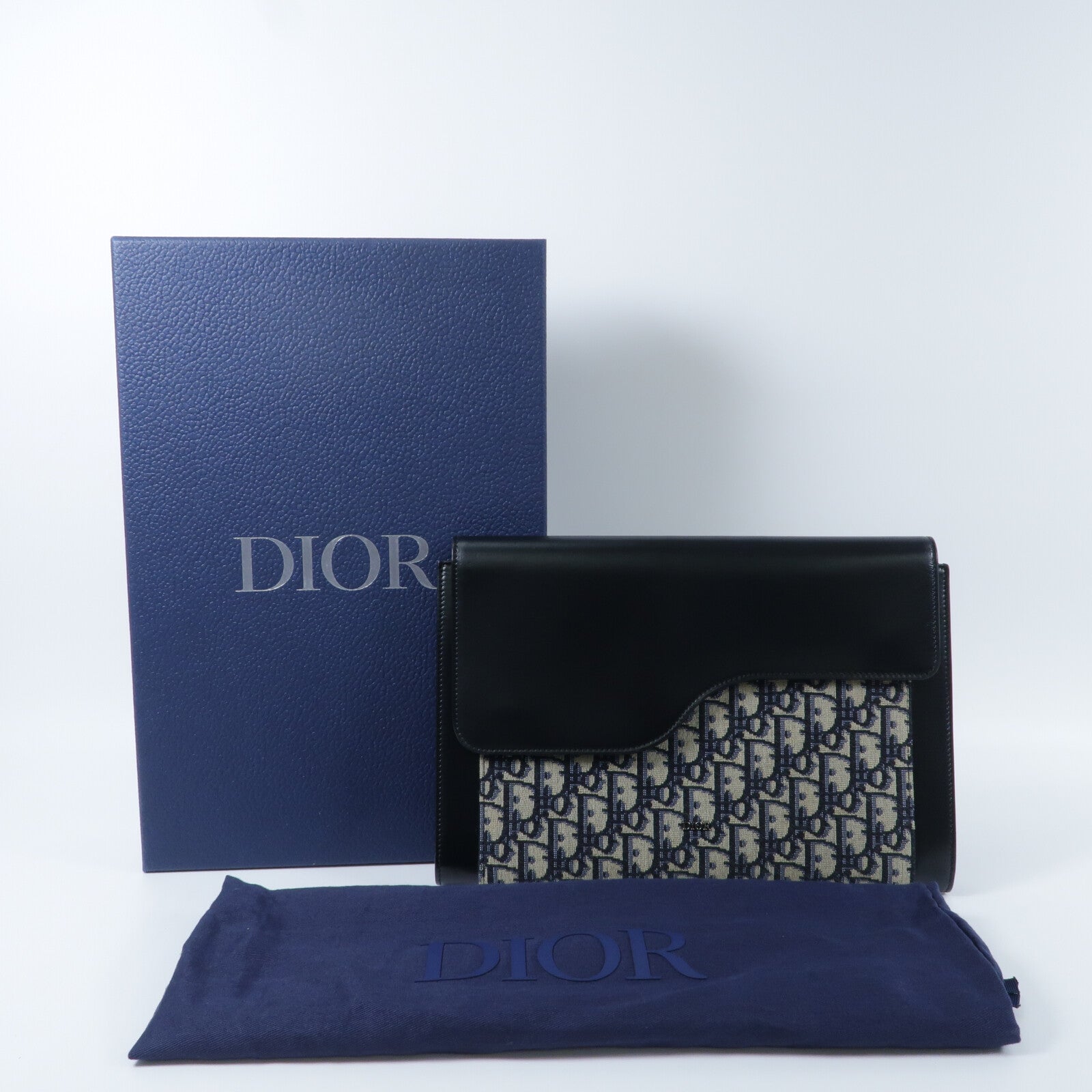 Dior 牛皮皮革/帆布Dior Homme Saddle Pouch手提包
