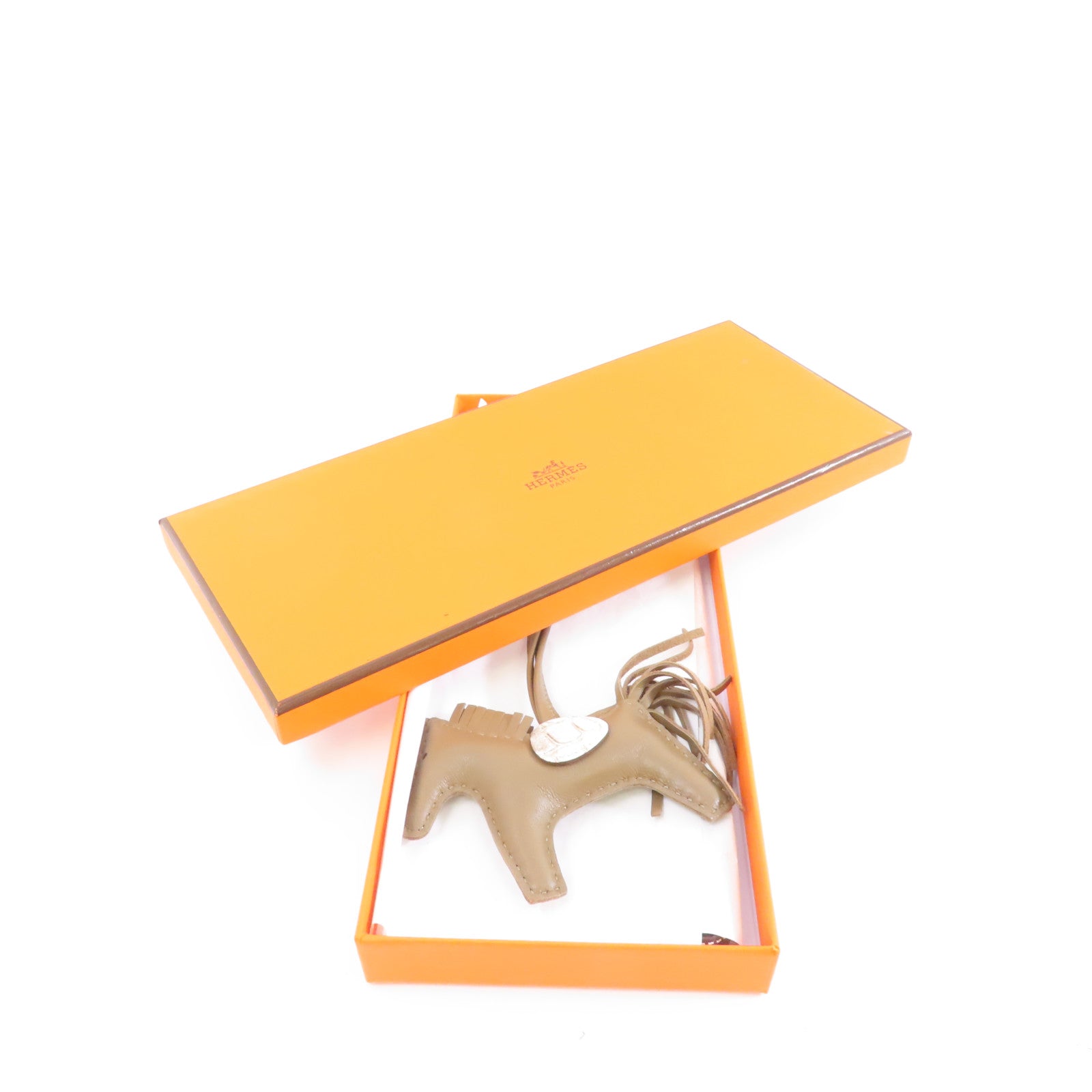 HERMES Swift皮革Rodeo PM Charm掛飾/Milo/Beige棕色