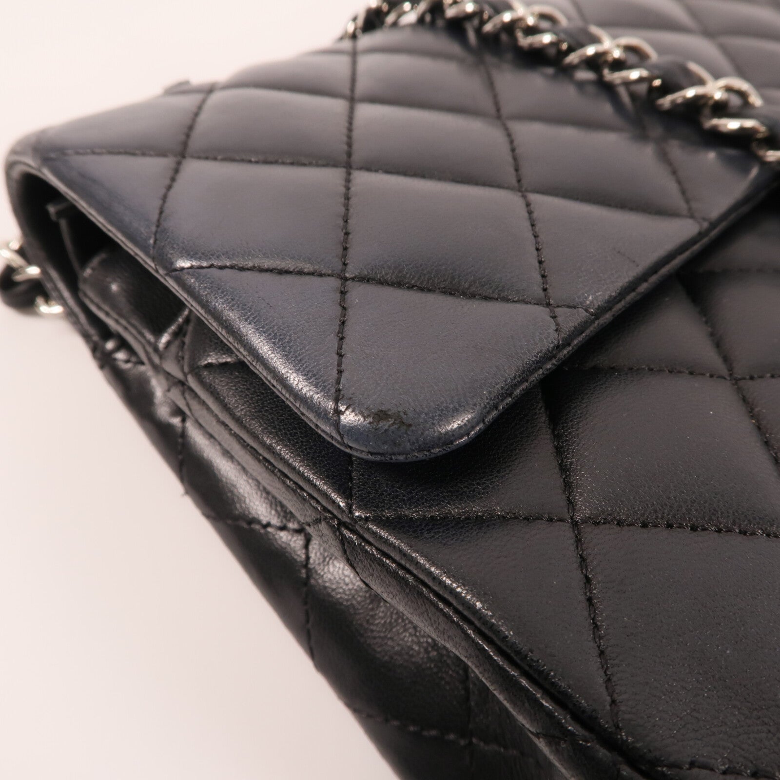 CHANEL 羊皮皮革Classic 25銀扣鏈帶肩背袋