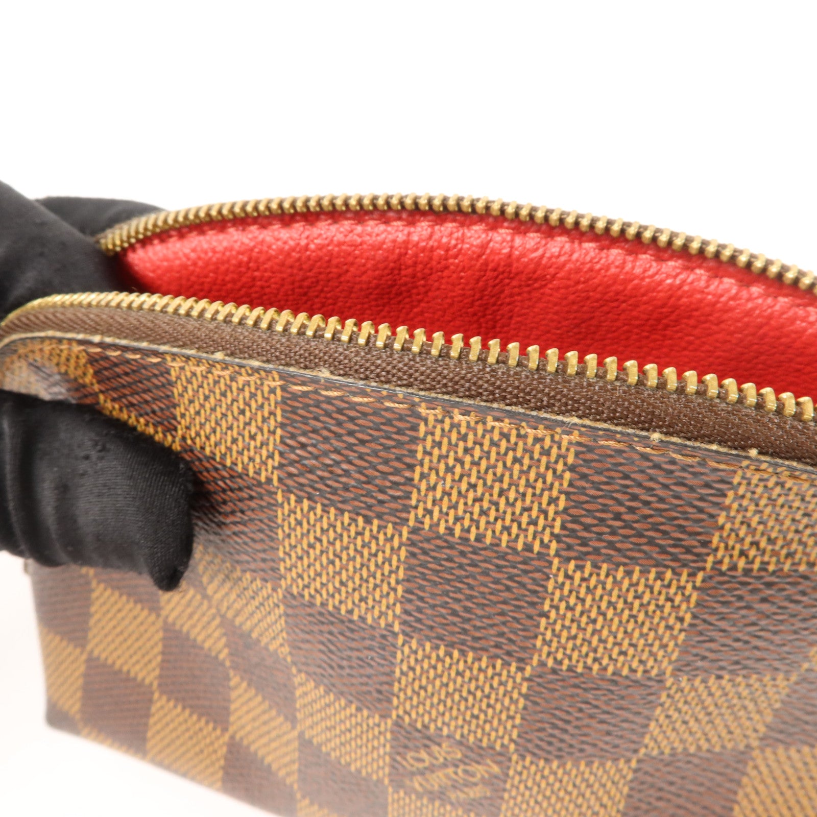 LOUIS VUITTON Damier Make Up Bag PM金扣化妝袋