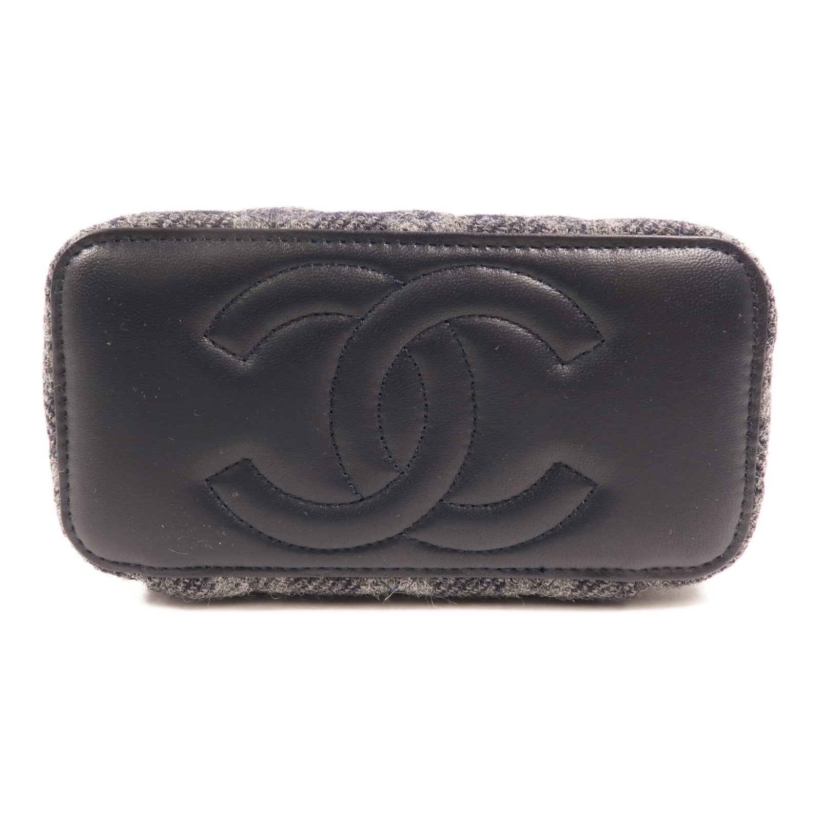 CHANEL 羊毛Vanity Case金扣肩背袋