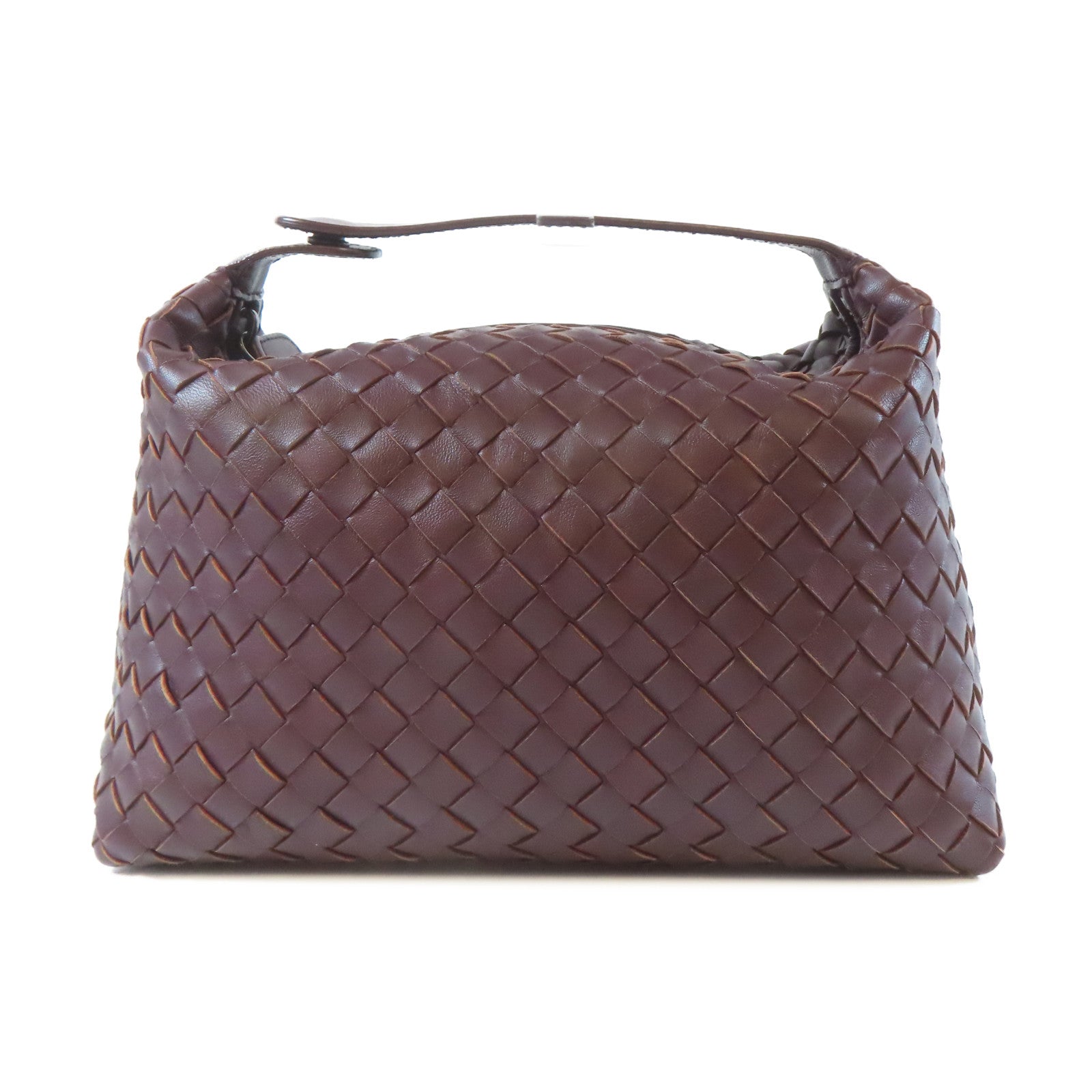 BOTTEGA VENETA 織紋牛皮皮革Shoulder Bag銀扣手挽袋啡色