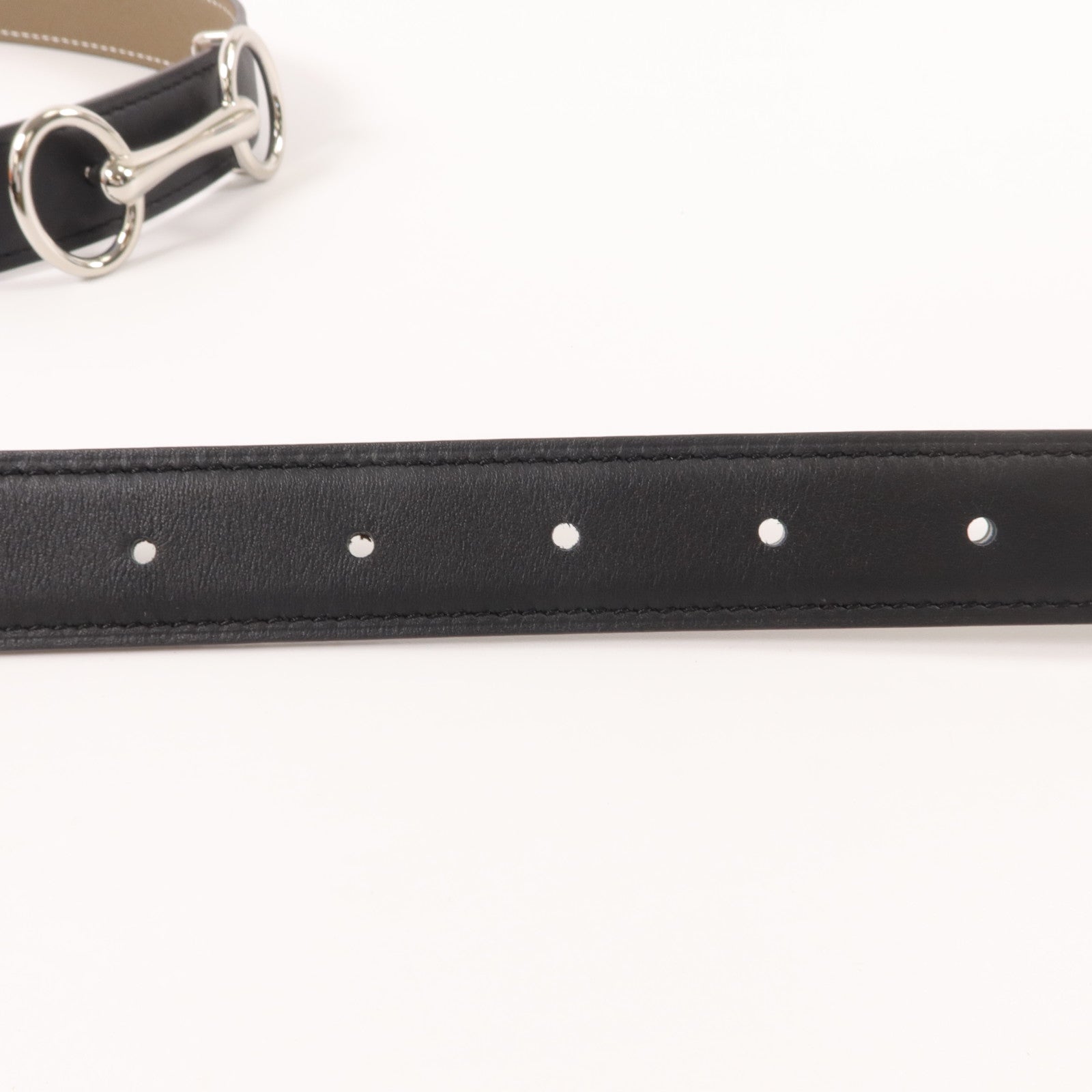 HERMES Epsom皮革/Swift皮革Horsebit Reversible Belt皮帶Noir/Etoupe