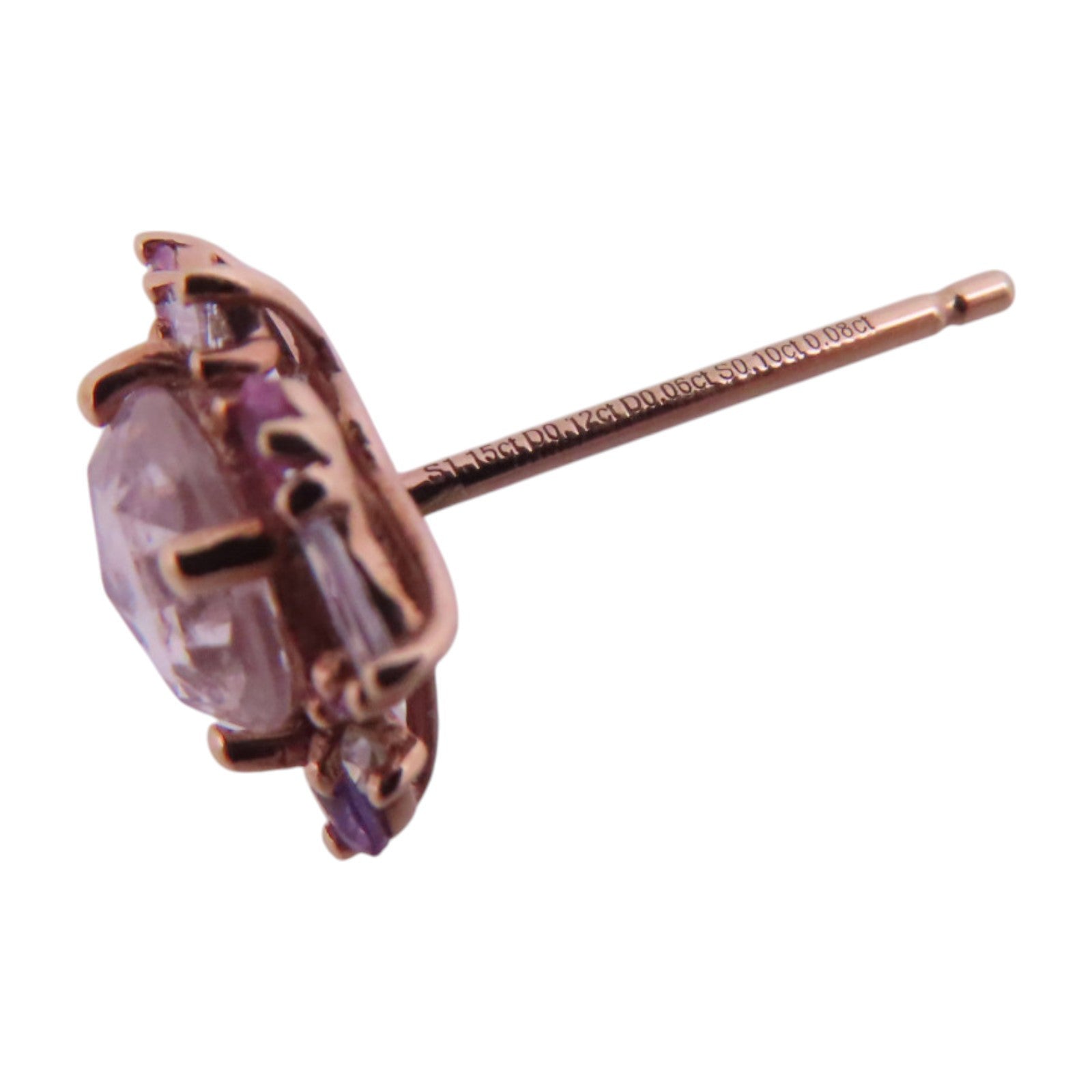 JEWELRY 18K玫瑰金/粉紅藍寶石/鑽石Pink Sapphire Diamond Earrings耳環