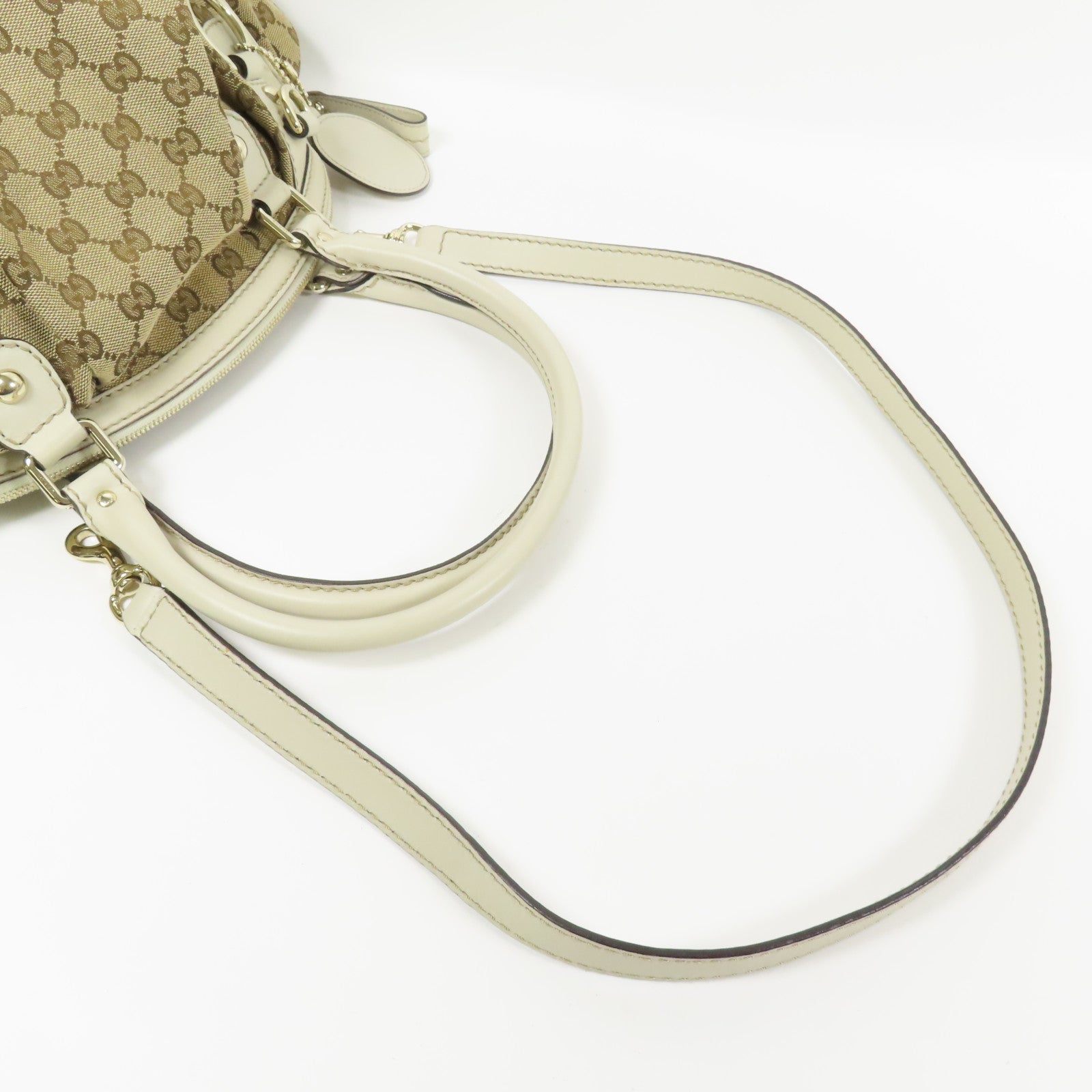 GUCCI 帆布2 Way Shoulder銀扣手挽肩背兩用袋