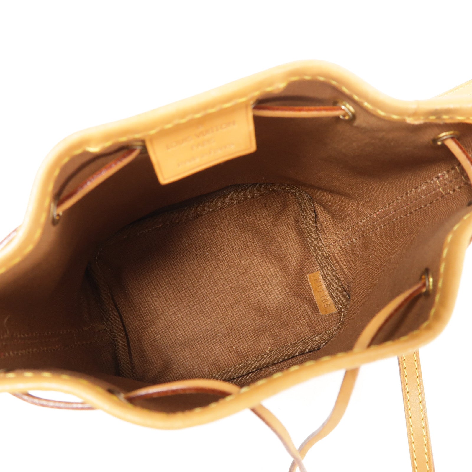 LOUIS VUITTON Monogram Nano Noe金扣肩背袋棕色