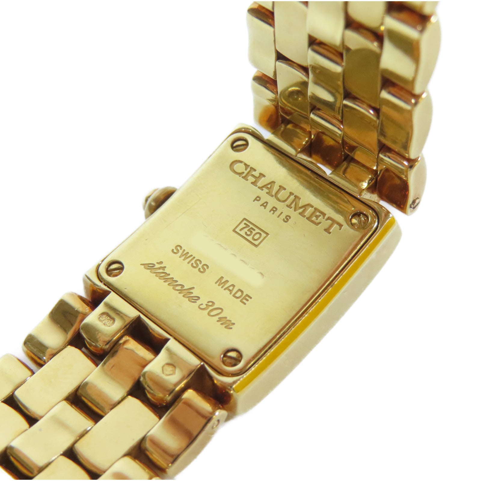 Chaumet Classic Gold Tone PS 18K黃金手錶石英機芯米色