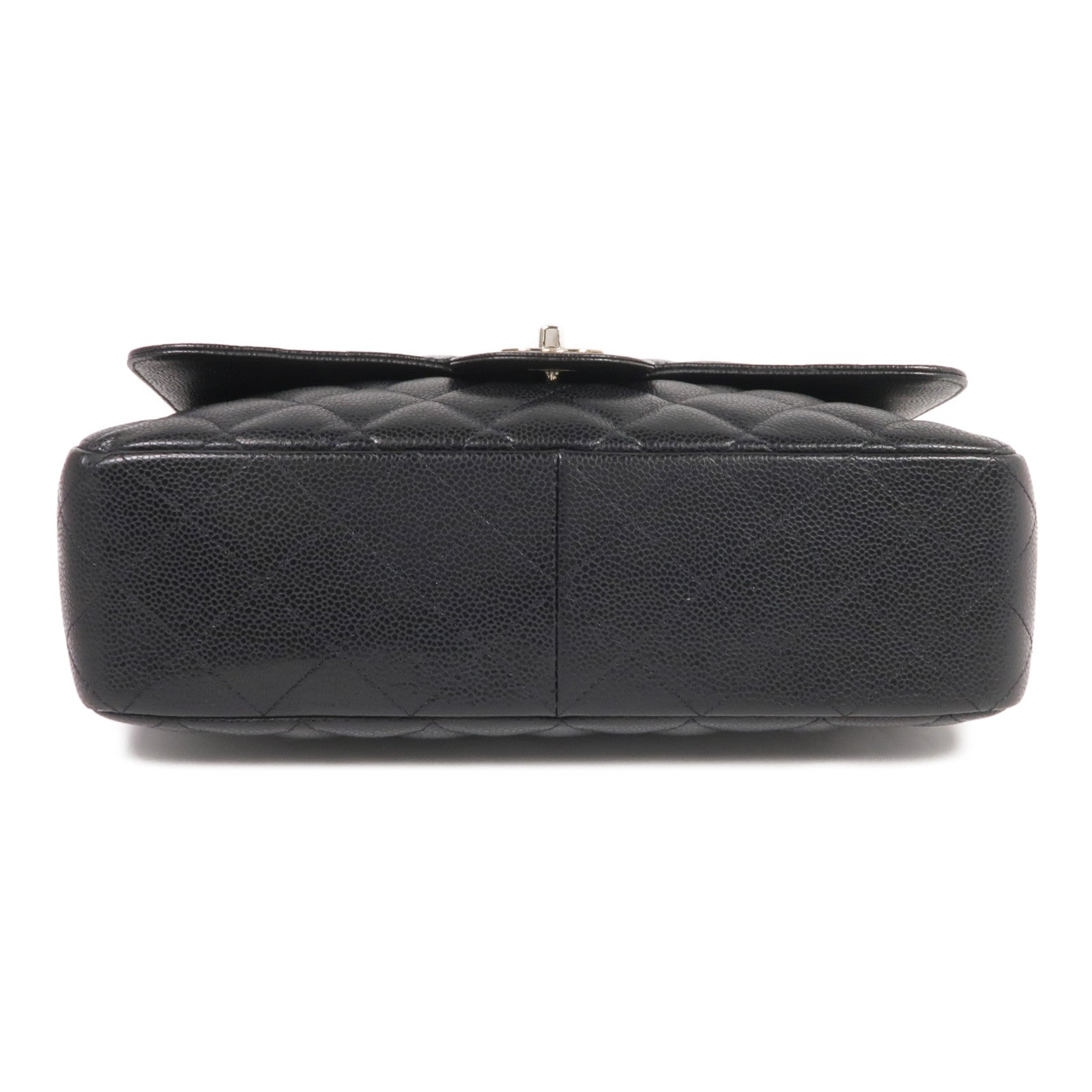 CHANEL 牛皮皮革Large Classic銀扣鏈帶肩背袋