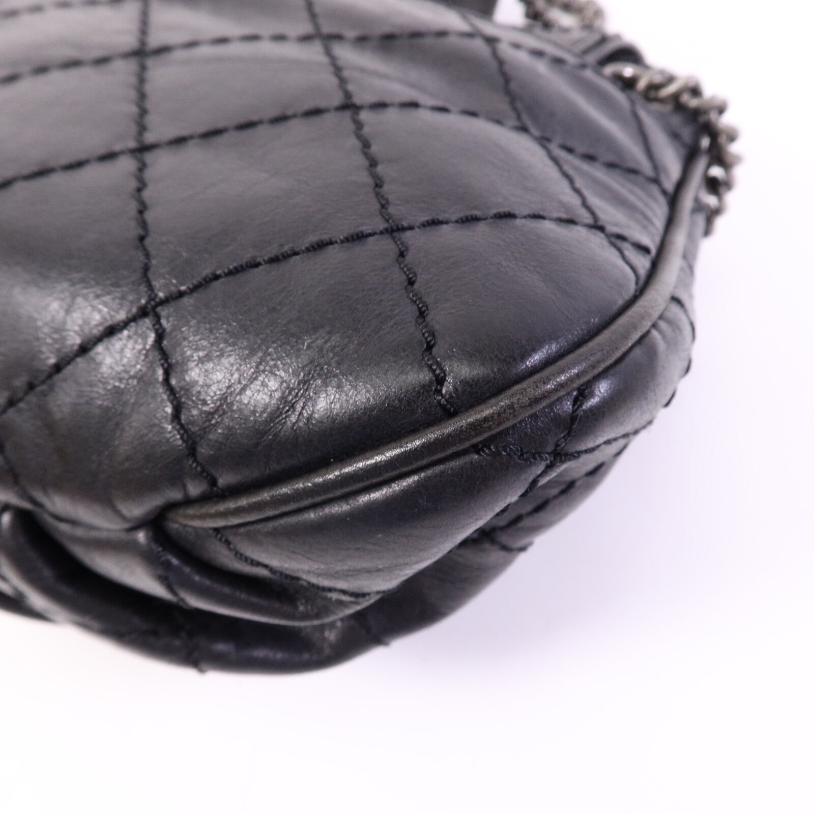 CHANEL 牛皮皮革/羊皮皮革Chain Shoulder Bag銀扣鏈帶肩背袋