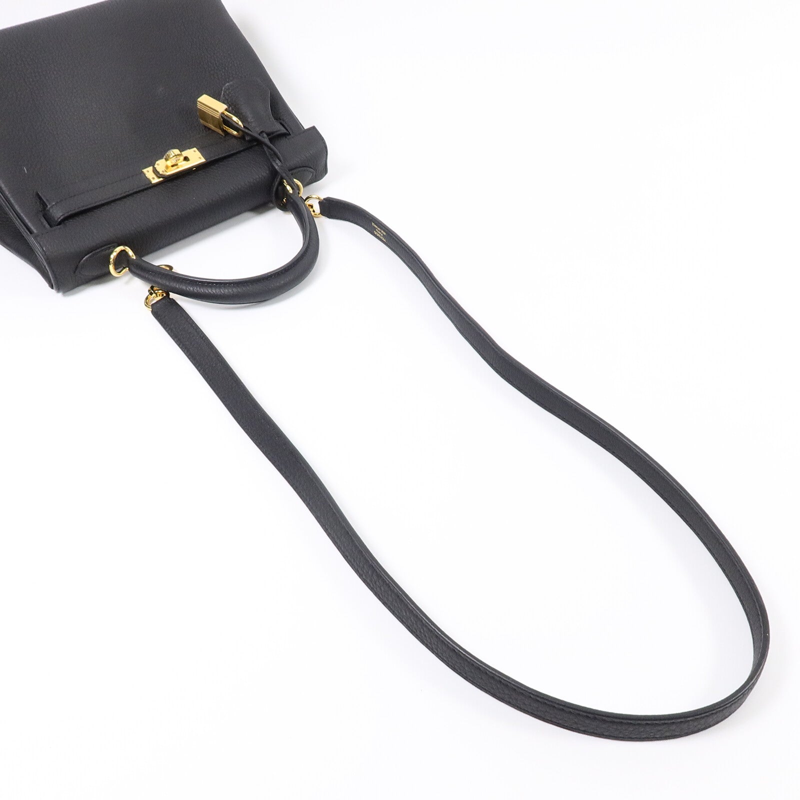 HERMES 【激減優惠】Togo皮革Kelly 25手挽肩背兩用袋Noir