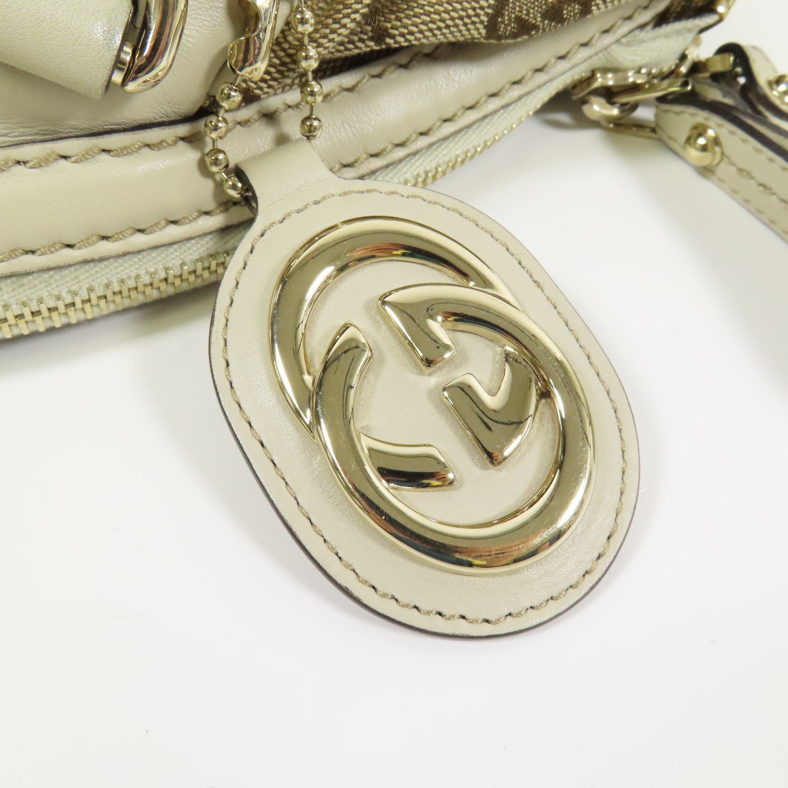 GUCCI 帆布2 Way Shoulder銀扣手挽肩背兩用袋