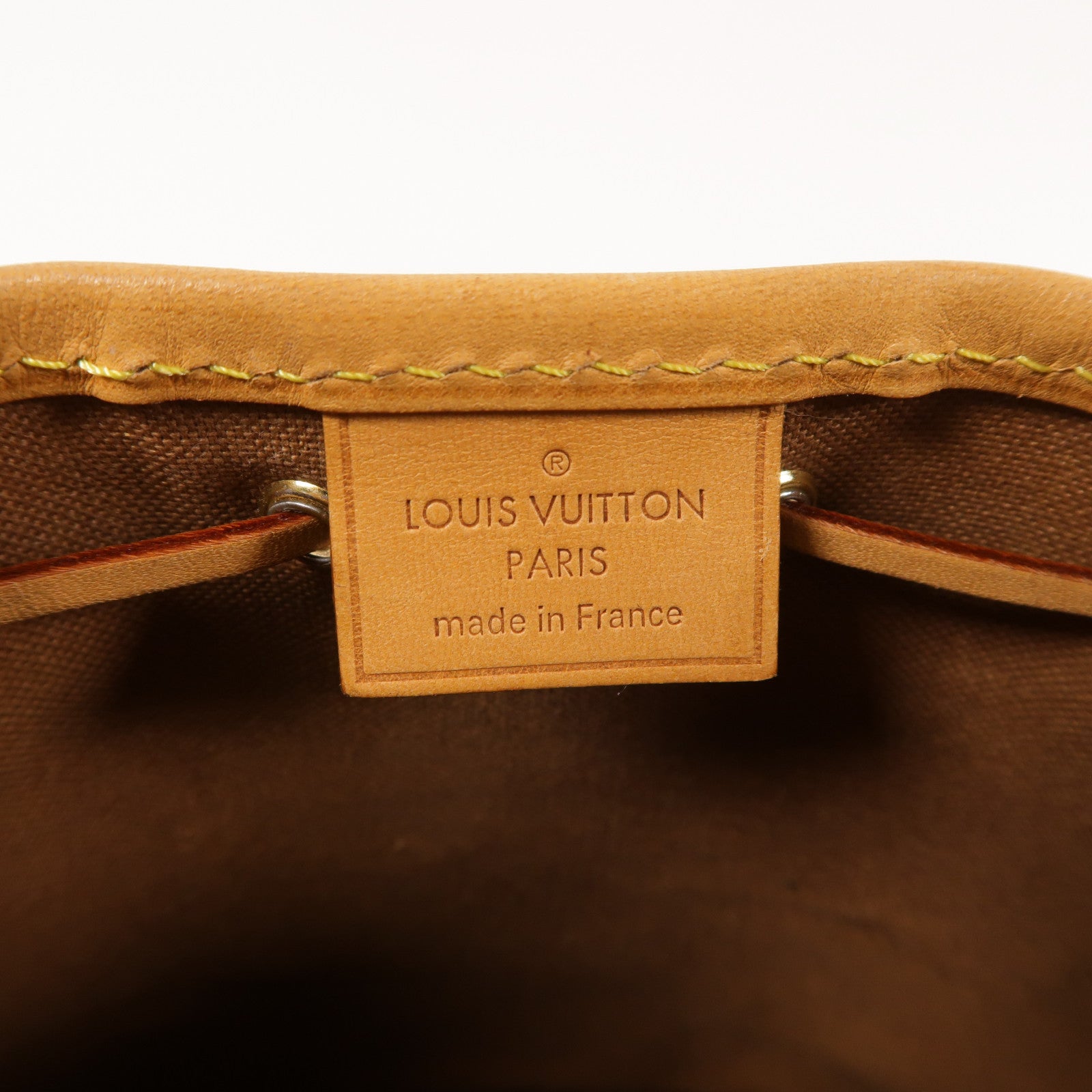 LOUIS VUITTON Monogram Nano Noe金扣肩背袋棕色