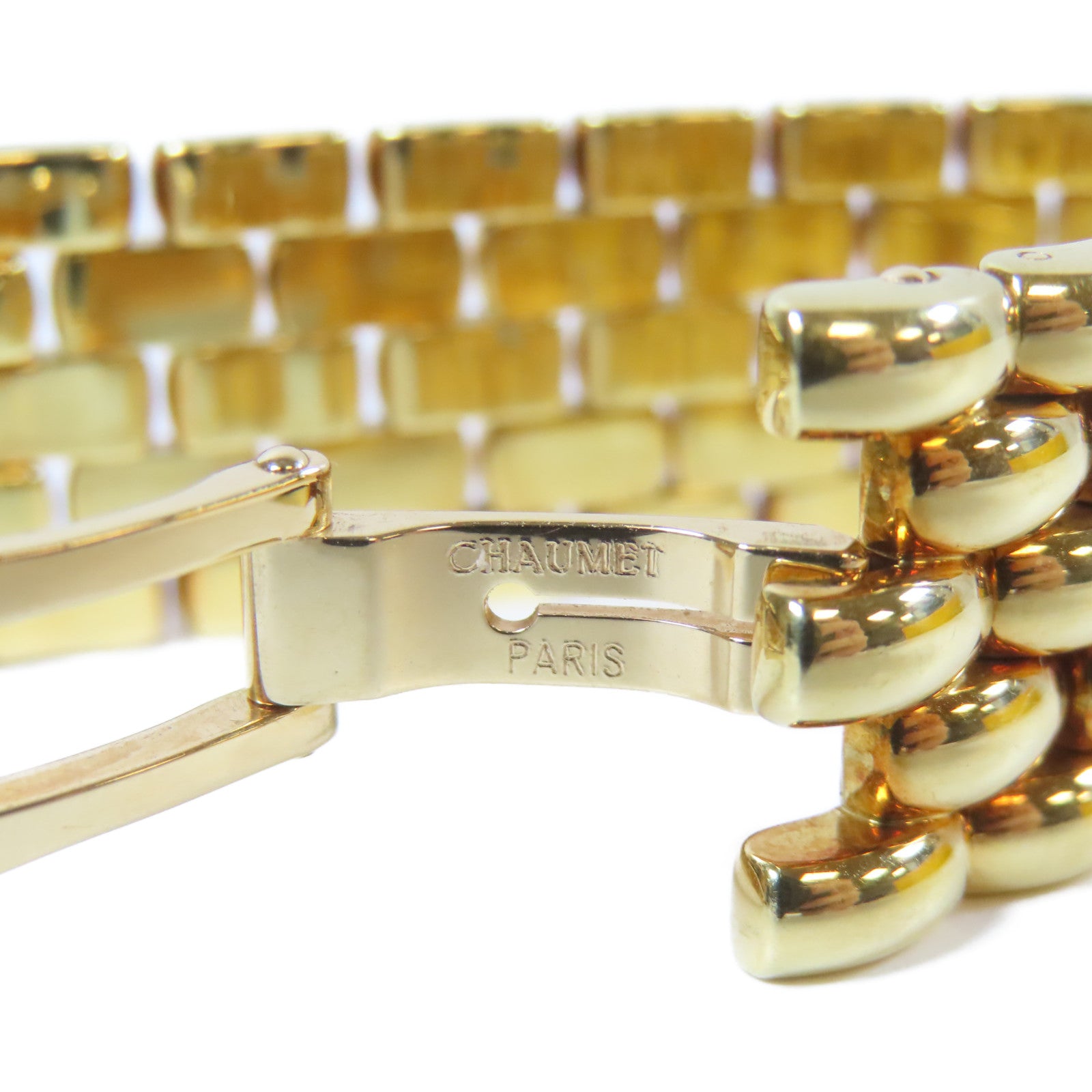 Chaumet Classic Gold Tone PS 18K黃金手錶石英機芯米色
