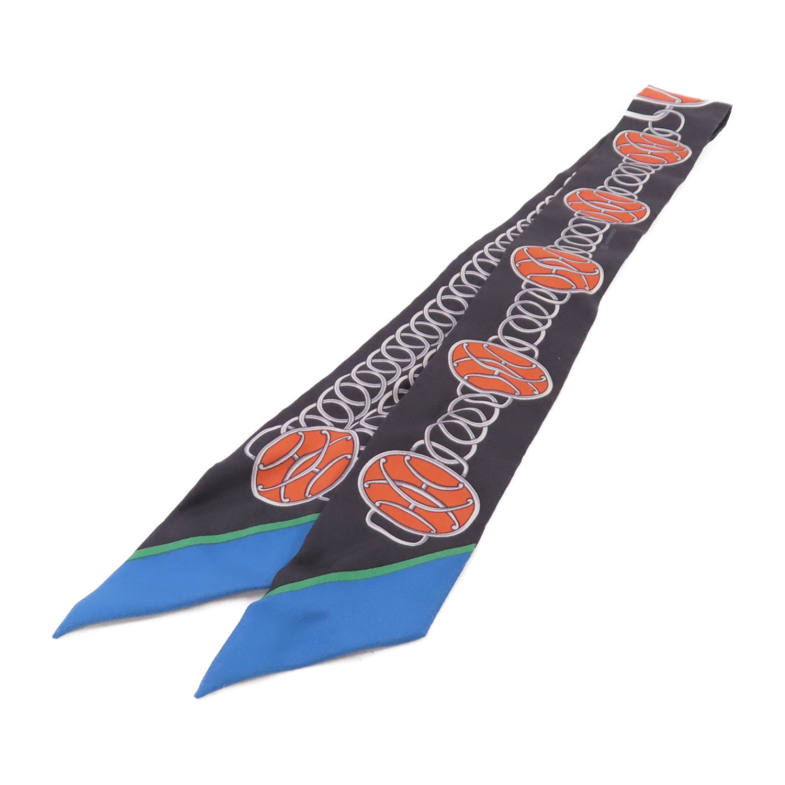 HERMES 【激減優惠】絲質Twilly Scarf絲巾黑色/橙色/藍色/彩色